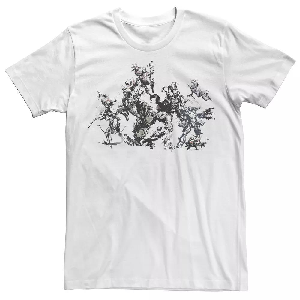 Men's Marvel Avengers Splat Art Poster Graphic Tee,  Product Image