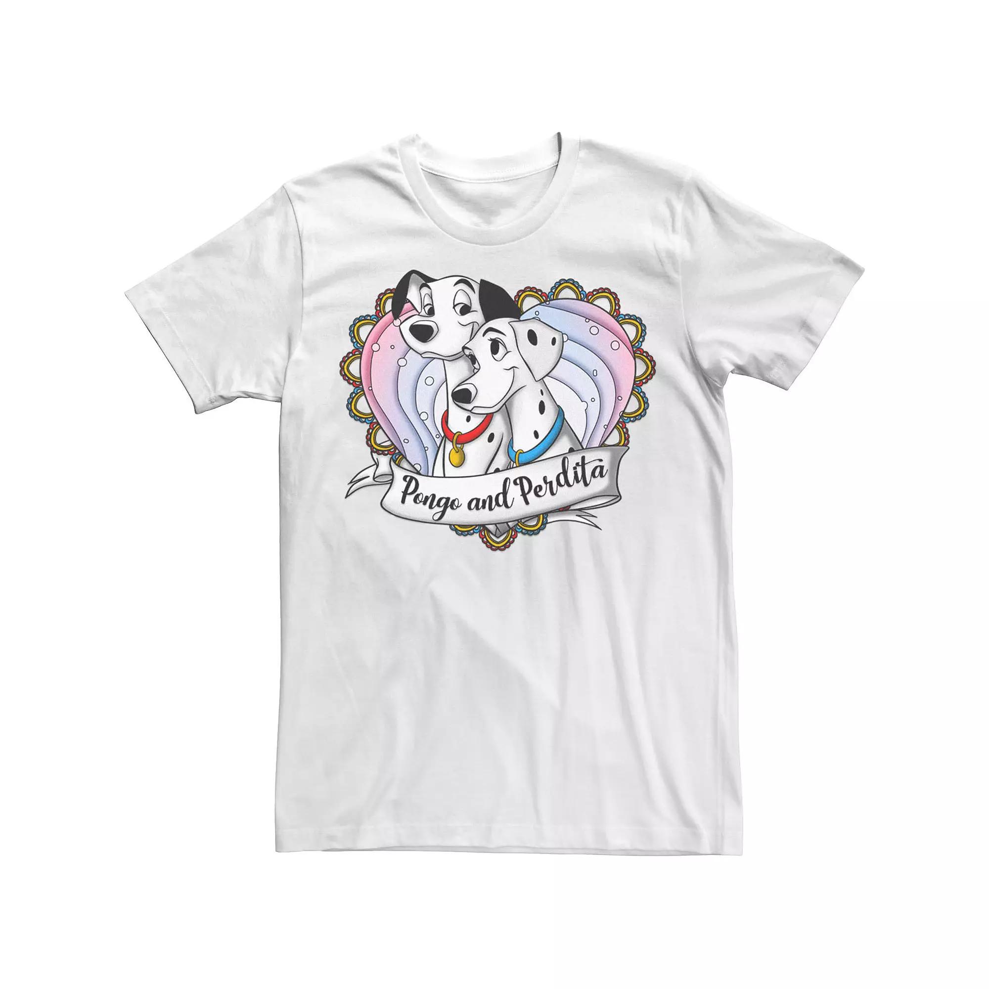Disney's 101 Dalmatians Pongo And Perdita Men's Gradient Heart Tee,  Product Image