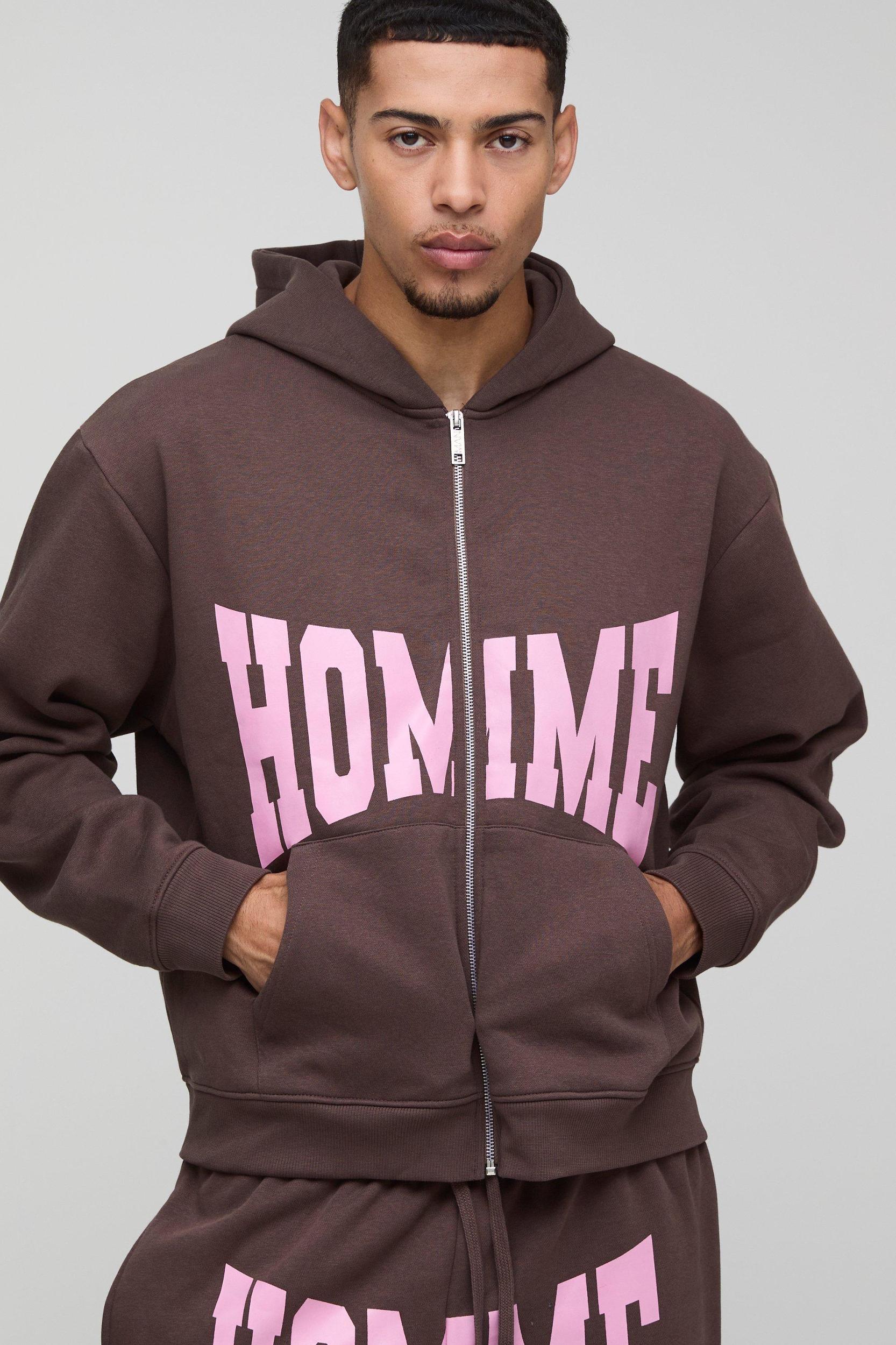 Oversized Homme Zip Hooded Split Hem Tracksuit | boohooMAN USA Product Image