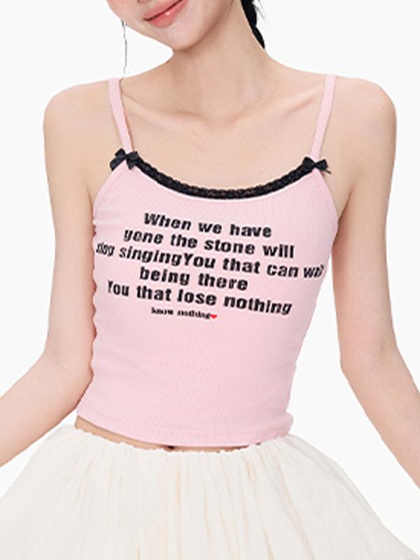 Pink Lace Cami Top Product Image