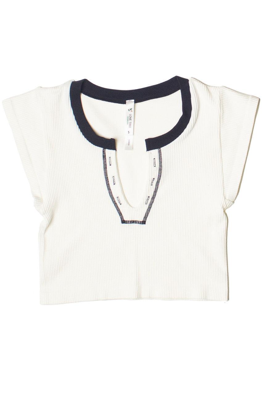 Sporty Notch Neck Seamless Crop Top Product Image