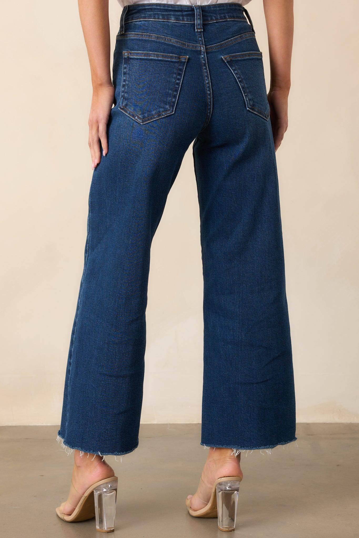 Already On It Dark Wash Wide Leg Jeans Product Image