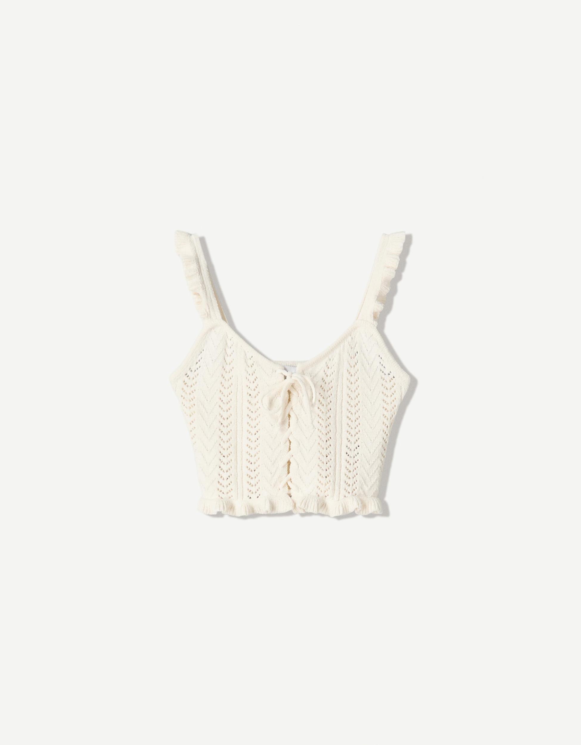 Ruffled top with ties Product Image