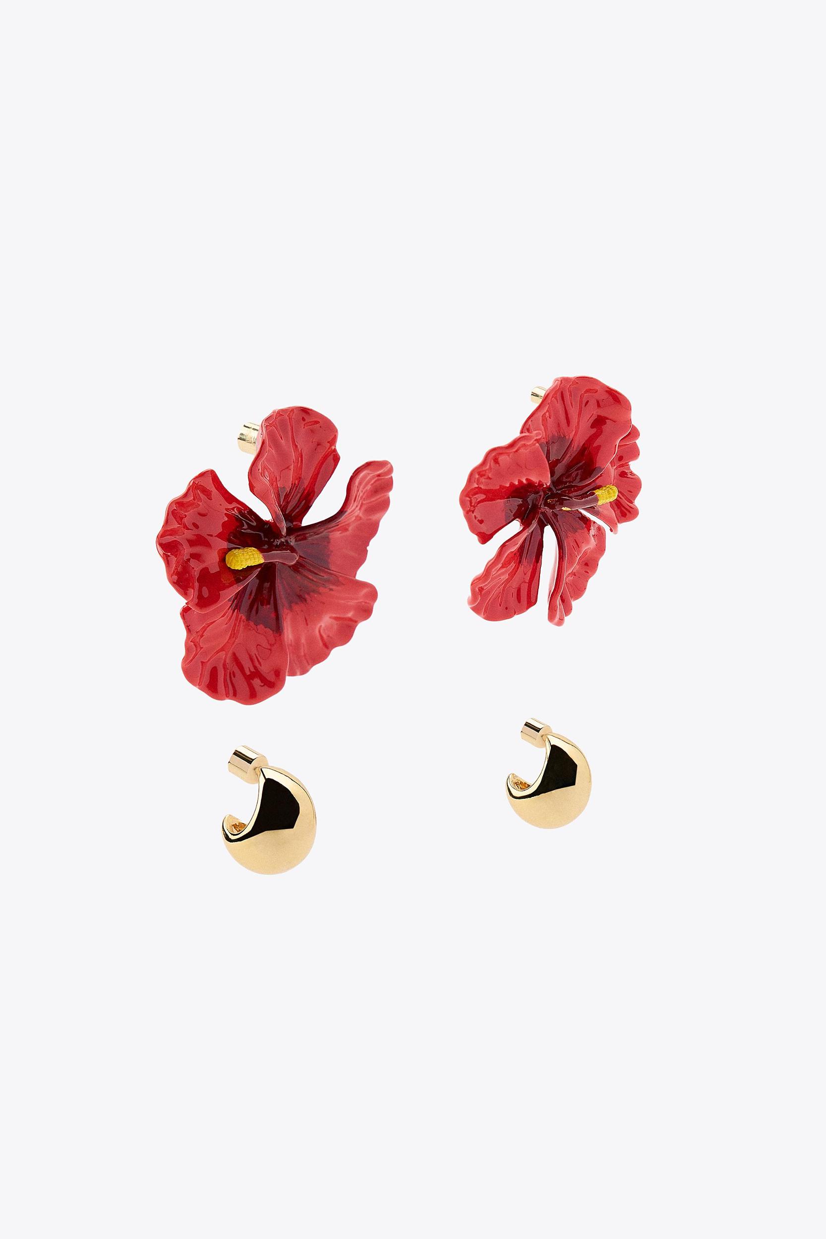 PACK OF FLOWER AND HOOP EARRINGS Product Image