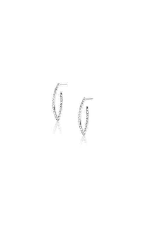 Womens Baby Sterling Silver & 0.63 TCW Diamond Marquise Hoop Earrings Product Image