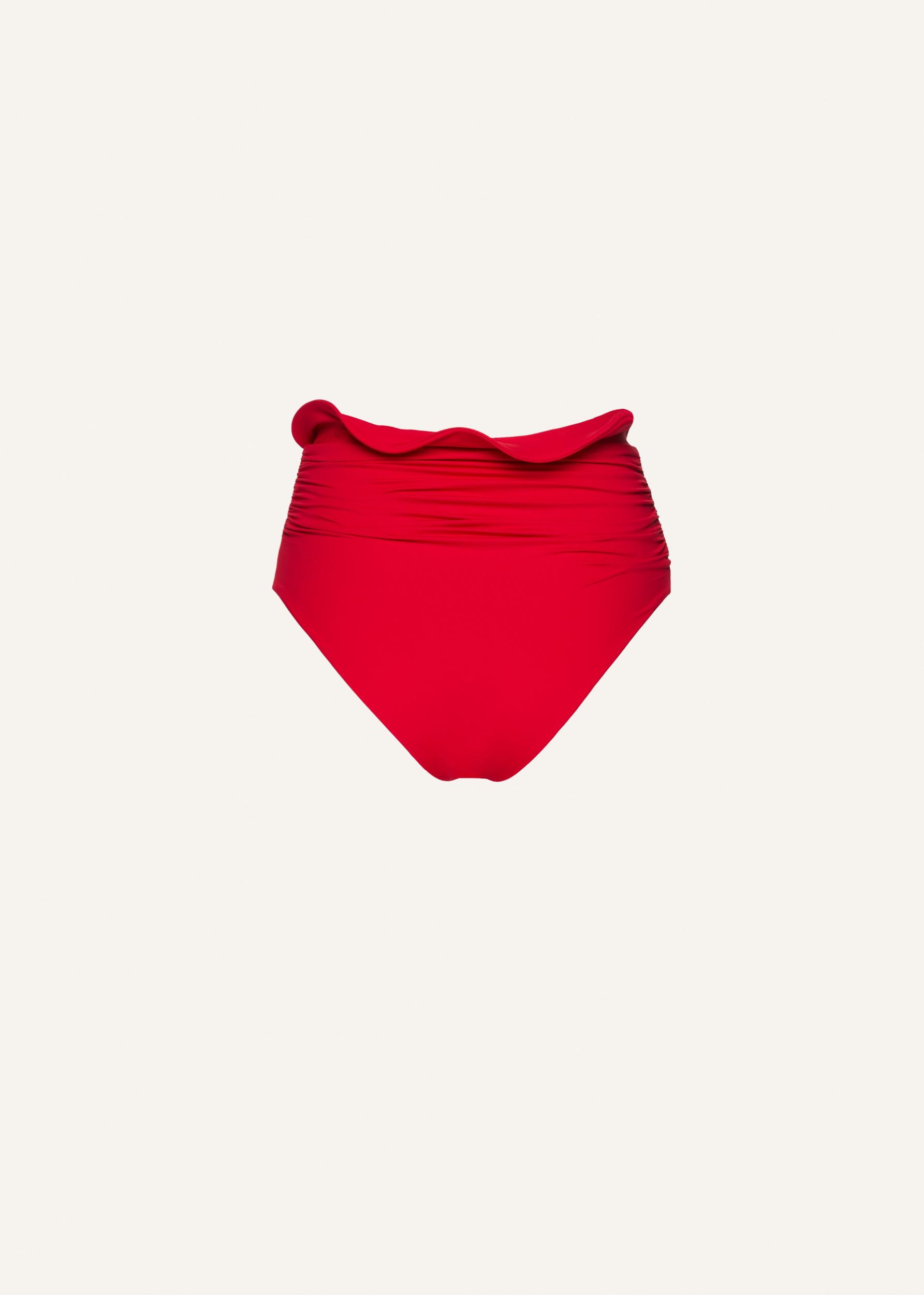 Sculpted waist swim bottom in red Product Image