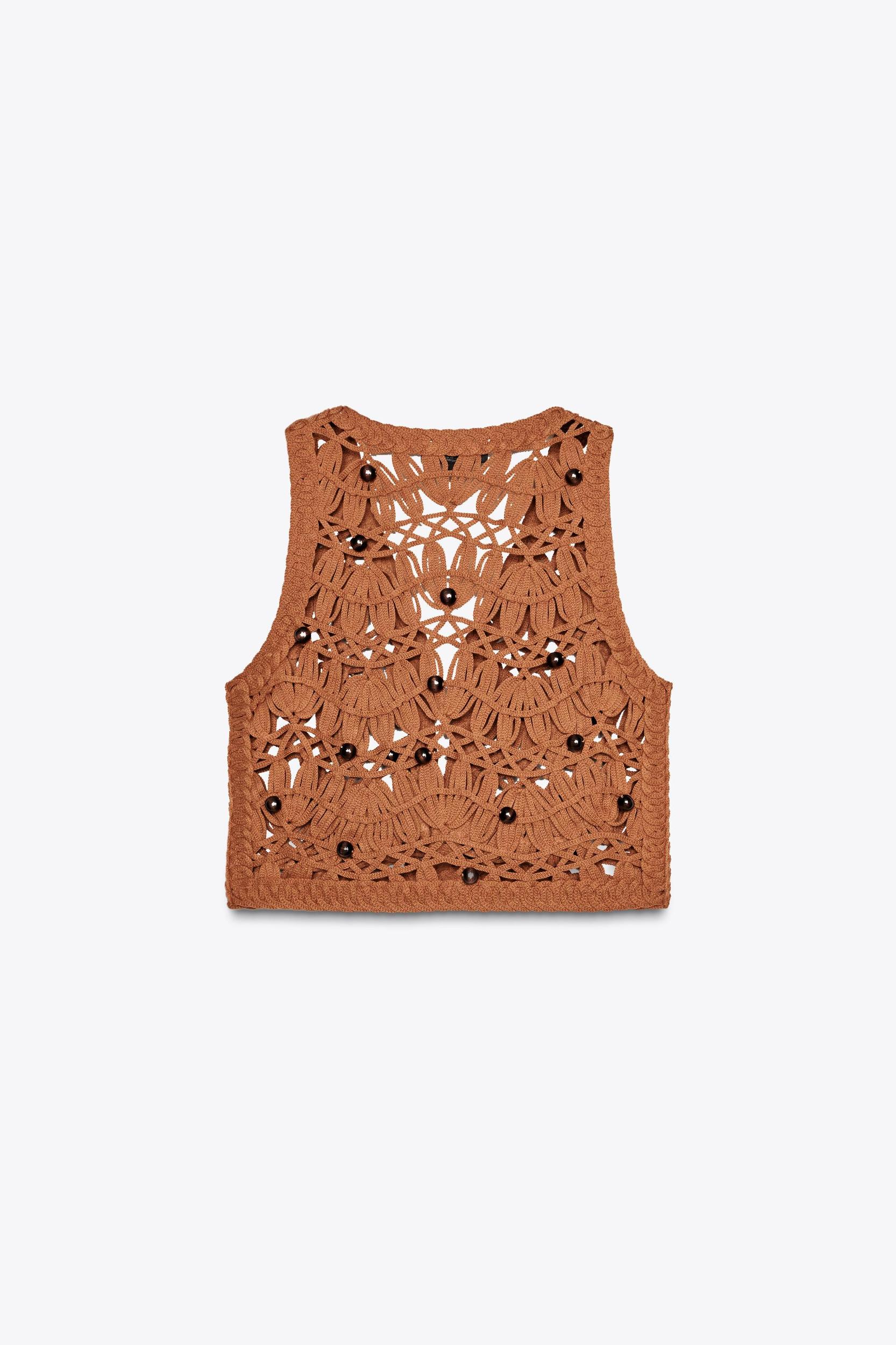 BEADED KNIT VEST Product Image