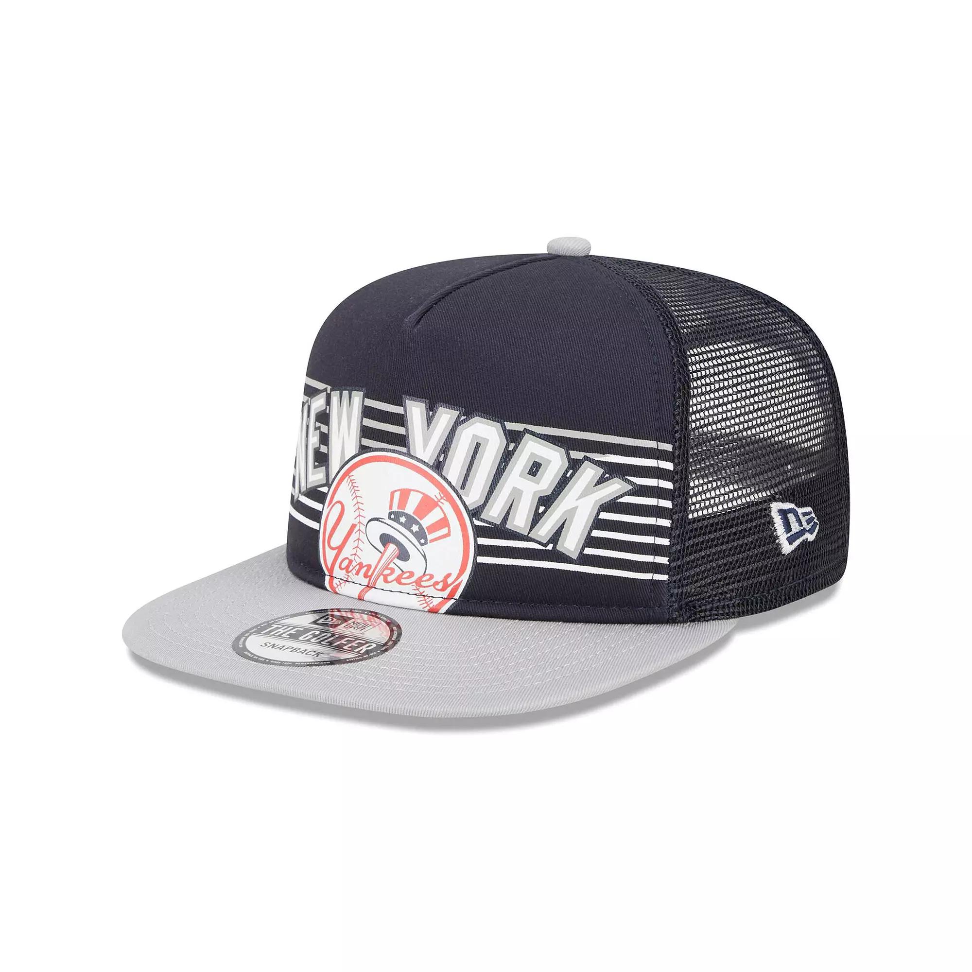 Men's New Era Navy New York Yankees Speed Golfer Trucker Snapback Hat, Blue Product Image