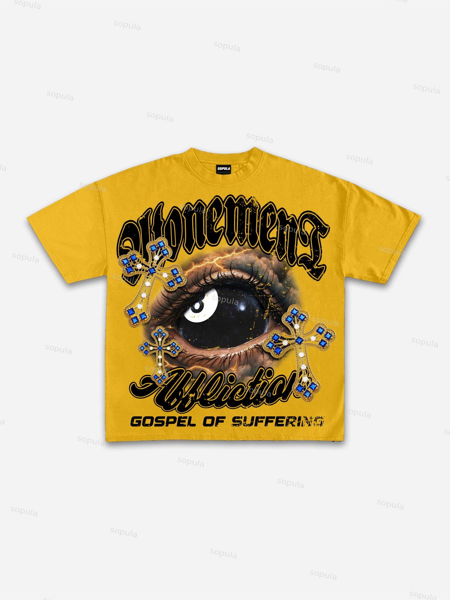 Street Abstract Portrait Print Cotton T-shirt Product Image