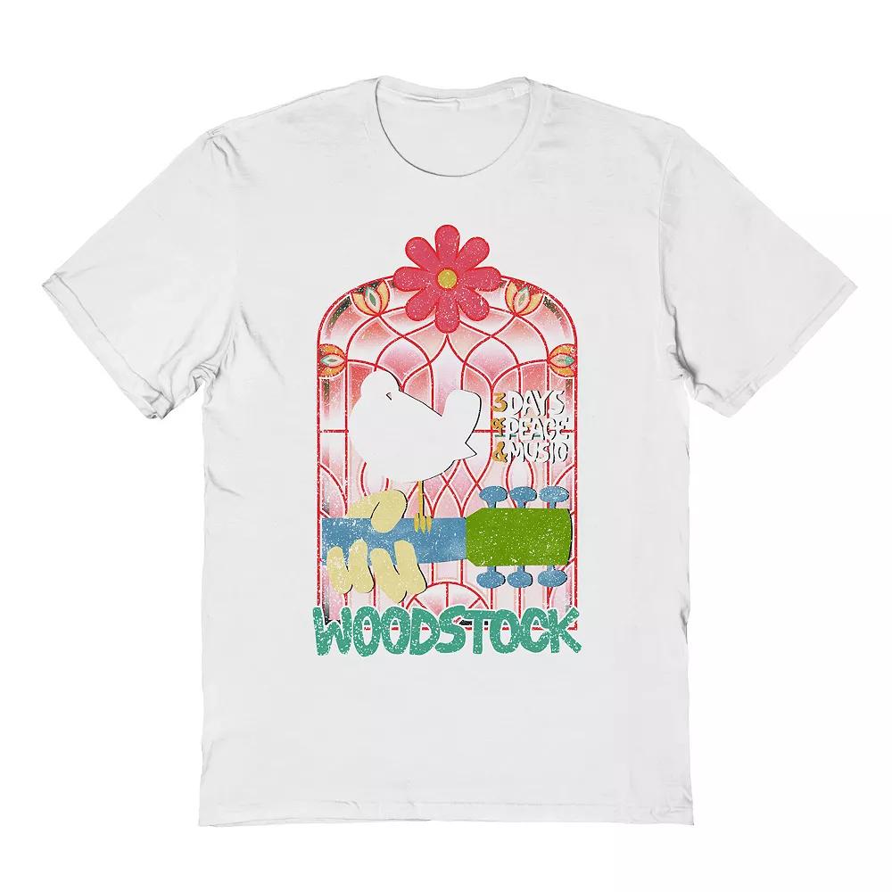 Men's Stained Glass Graphic Tee, Size: Large, White Product Image