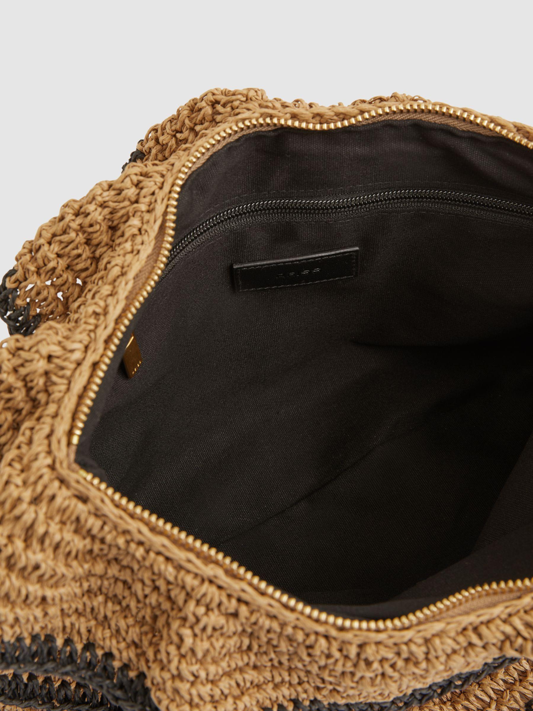 Raffia Ruffle Clutch Bag in Natural Product Image