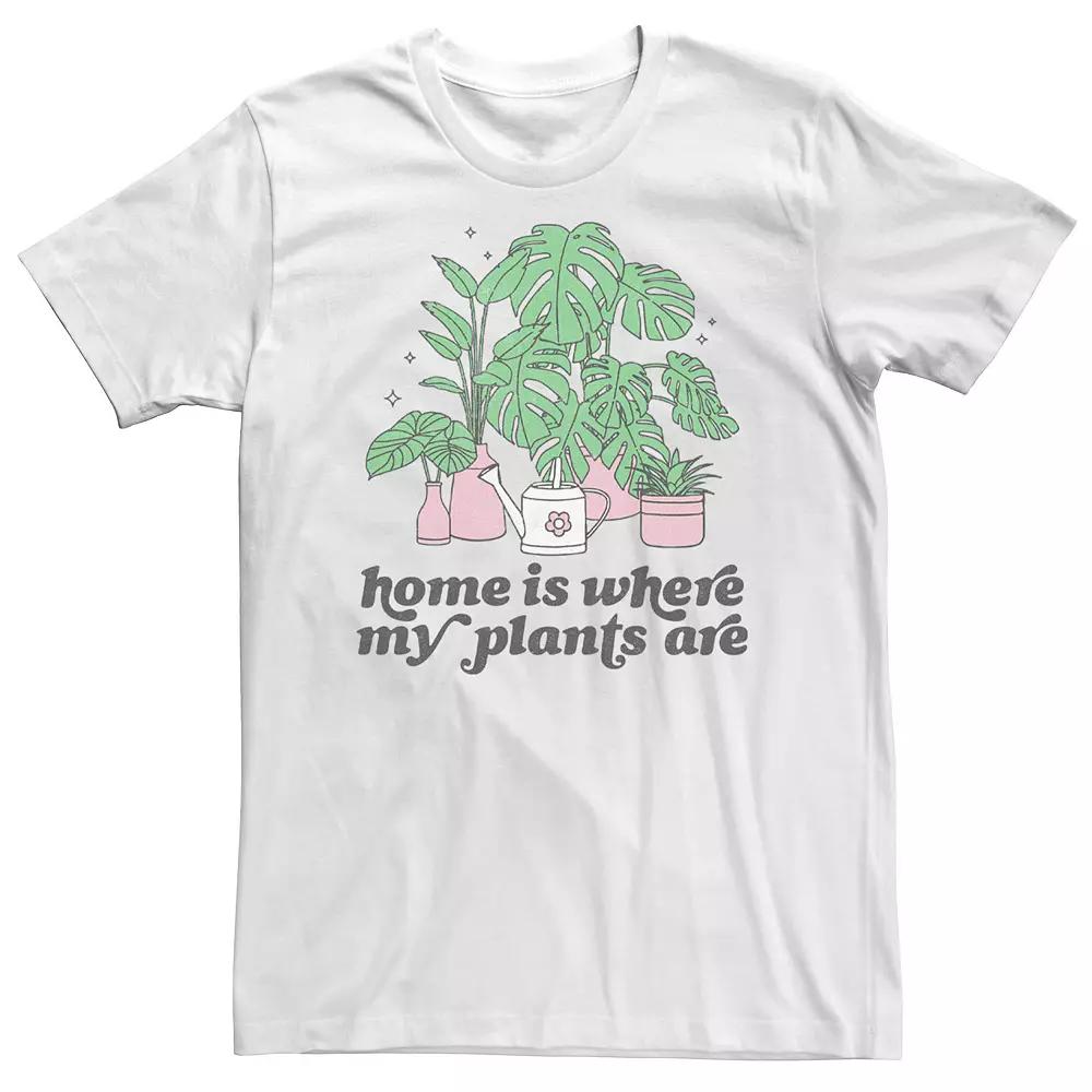 Big & Tall "Home Is Where My Plants Are" Tee, Men's, Size: 4XLT, White Product Image
