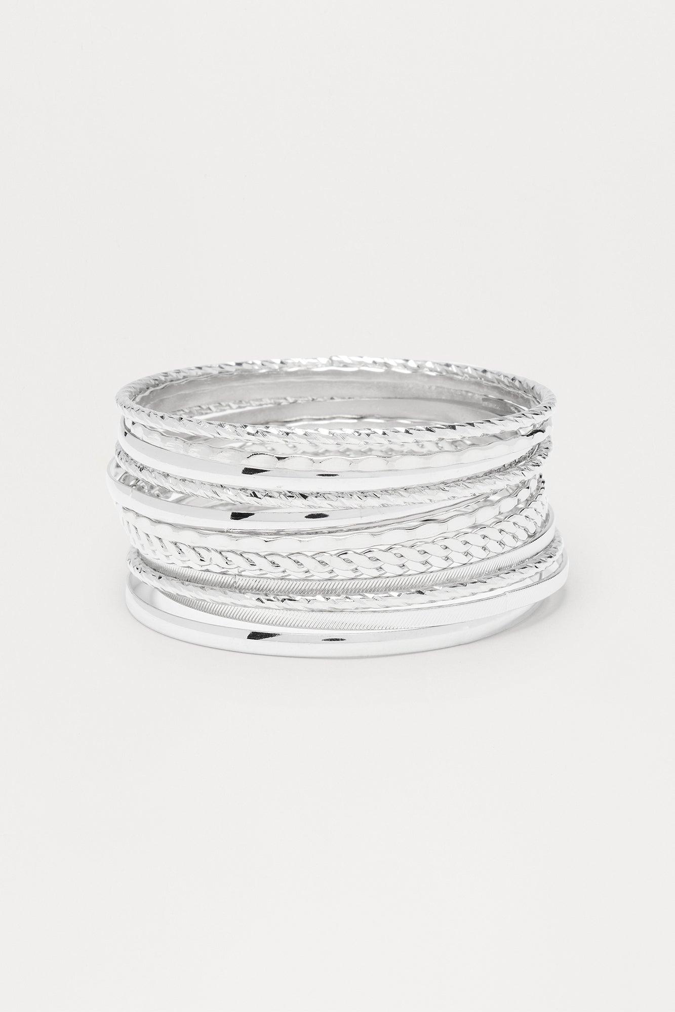 My Style 12 Piece Bangle Set - Silver Female Product Image