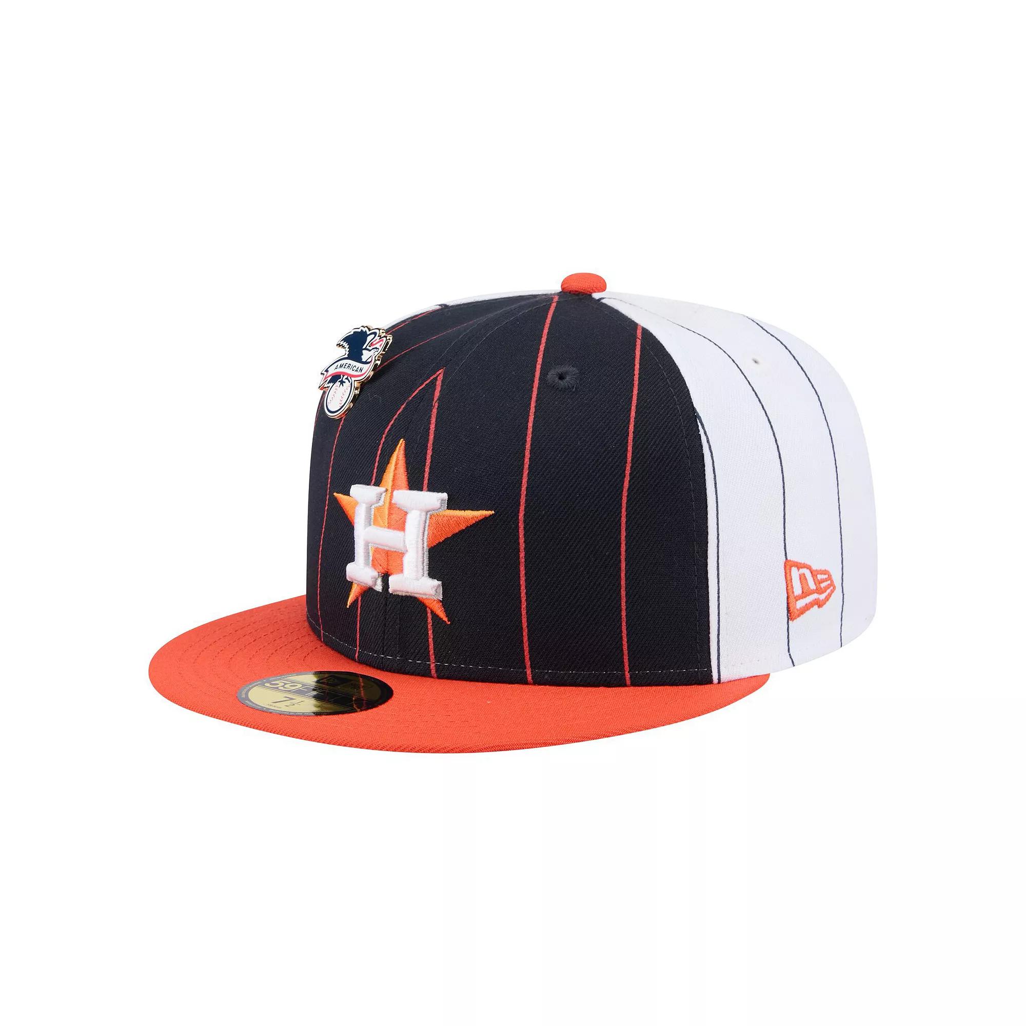 Men's New Era Navy Houston Astros Pinstripe 59FIFTY Fitted Hat,  Product Image