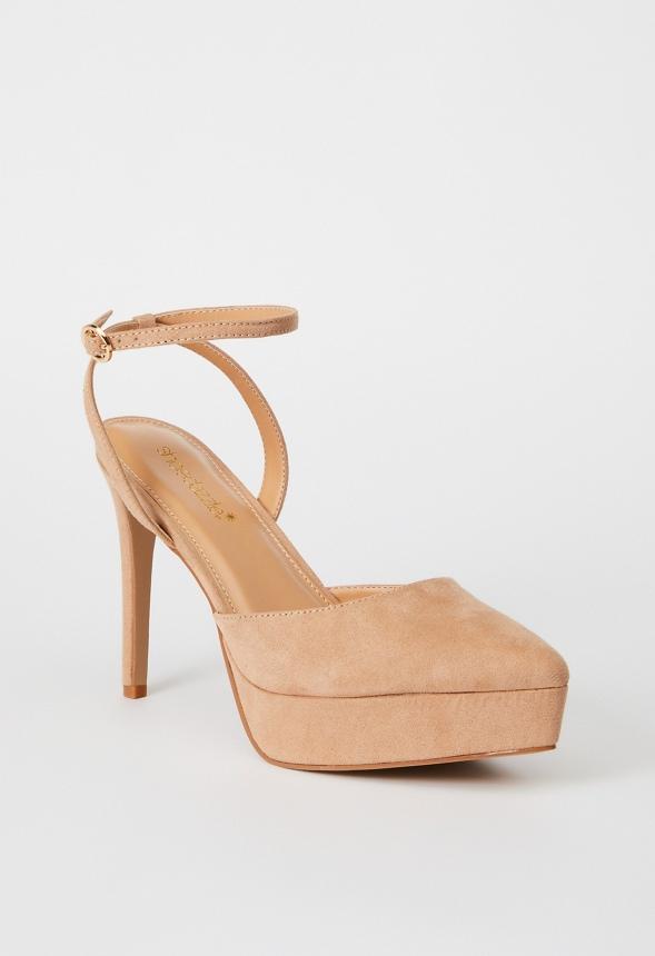 JustFab Margaux Platform Loafer Pump Womens Black/ White Size 8.5 Product Image