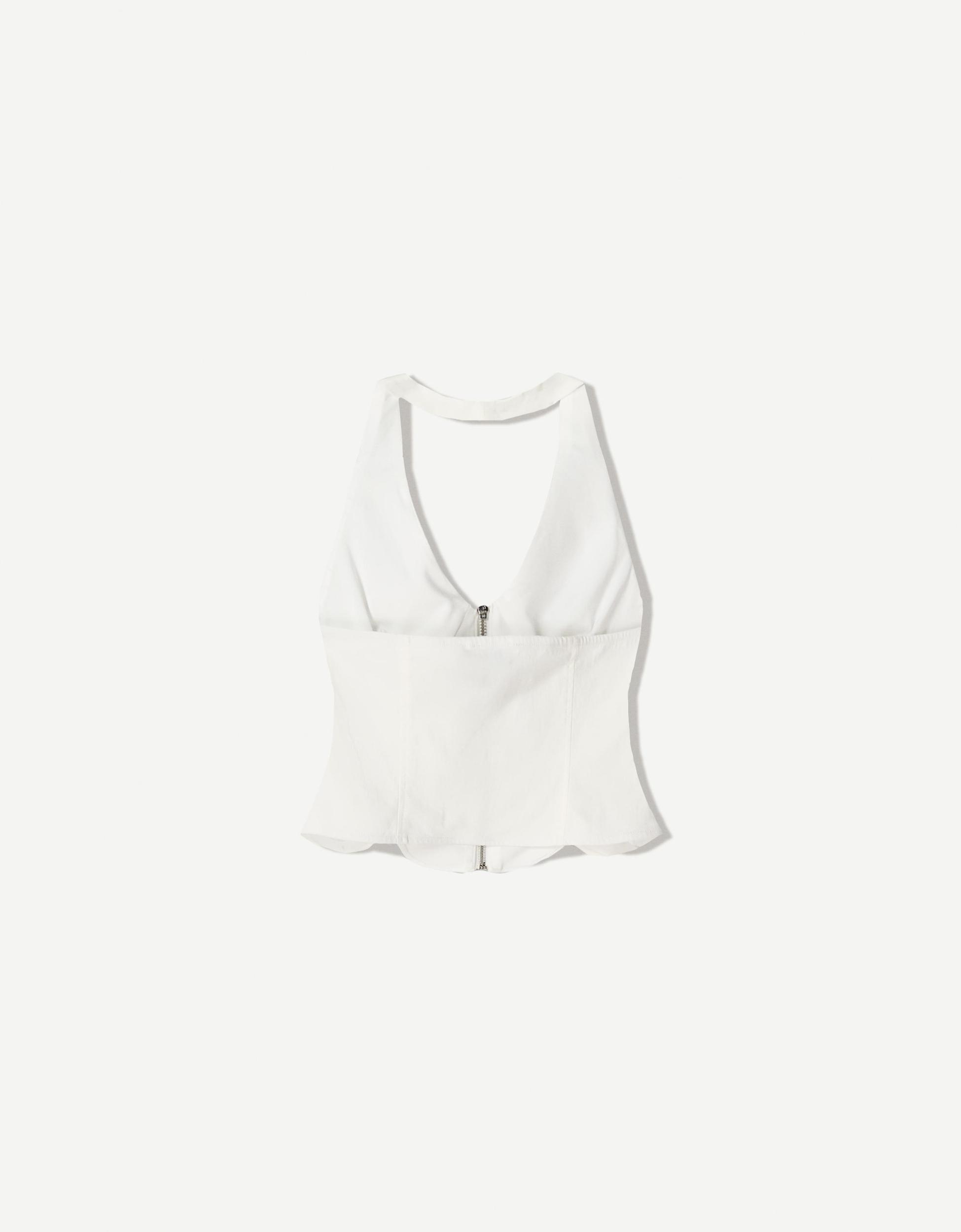 Blonde lace top with ruffles Product Image