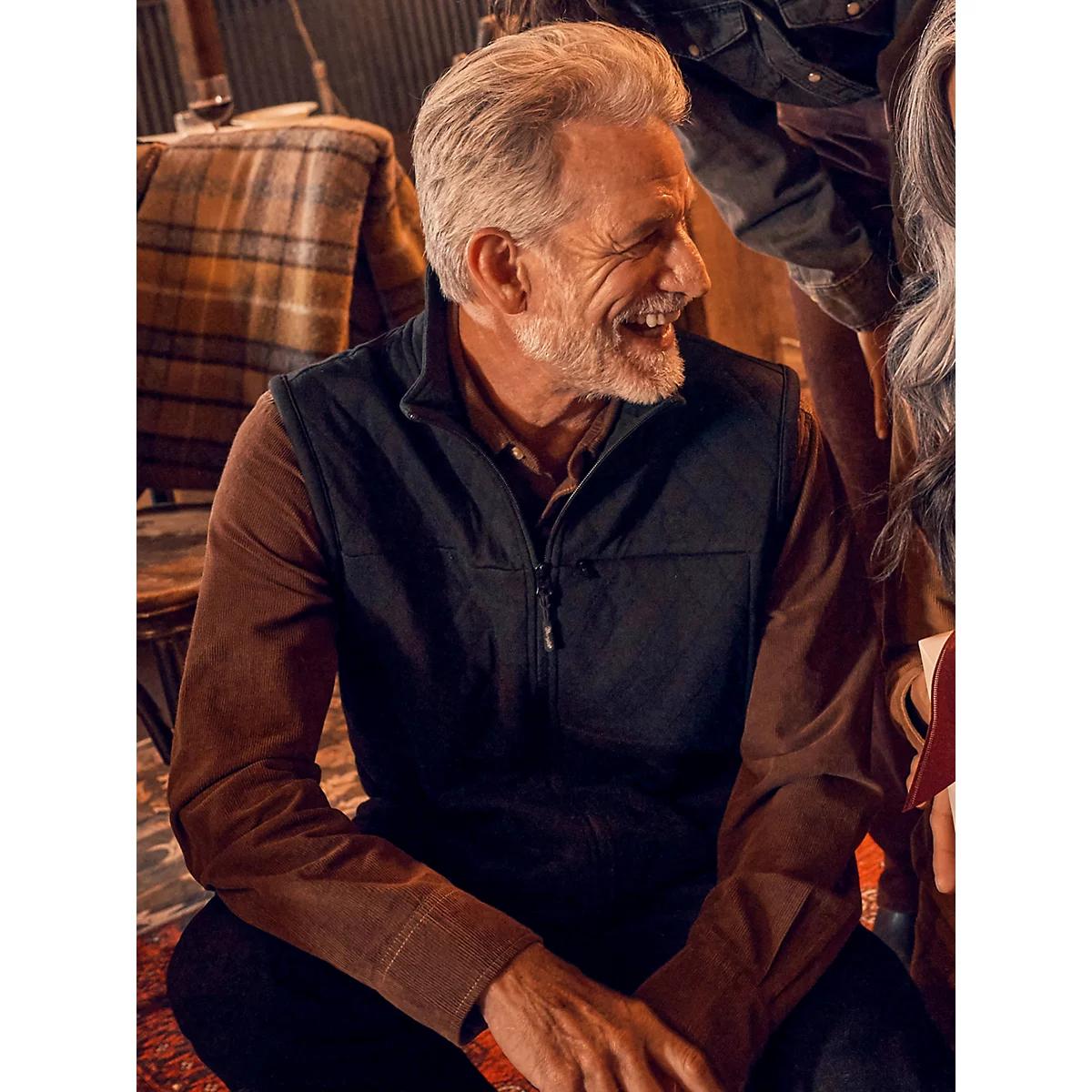 Men's George Strait Zip Front Solid Knit Vest in Tan Product Image