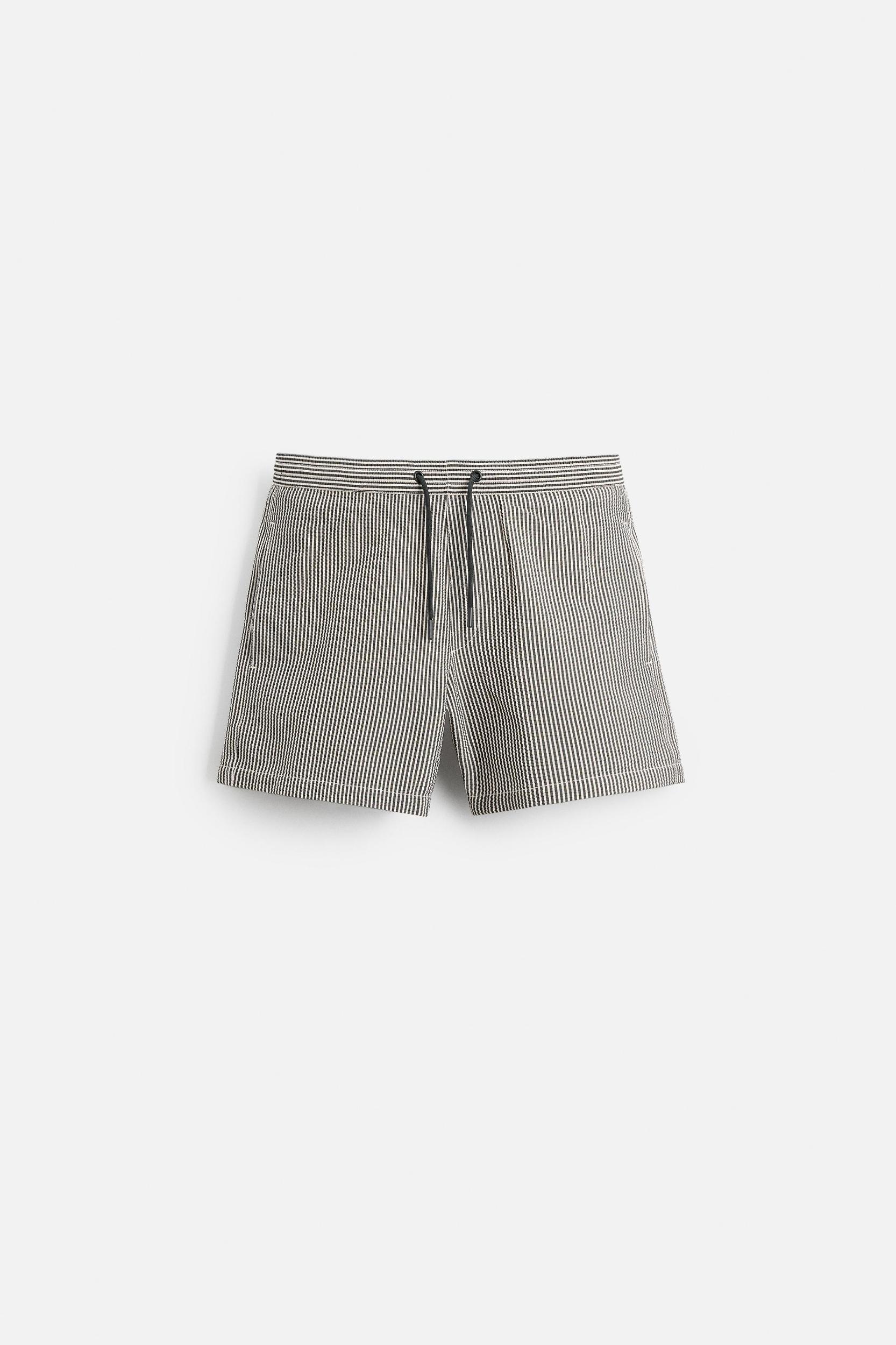 REGULAR SEERSUCKER SWIM TRUNKS Product Image