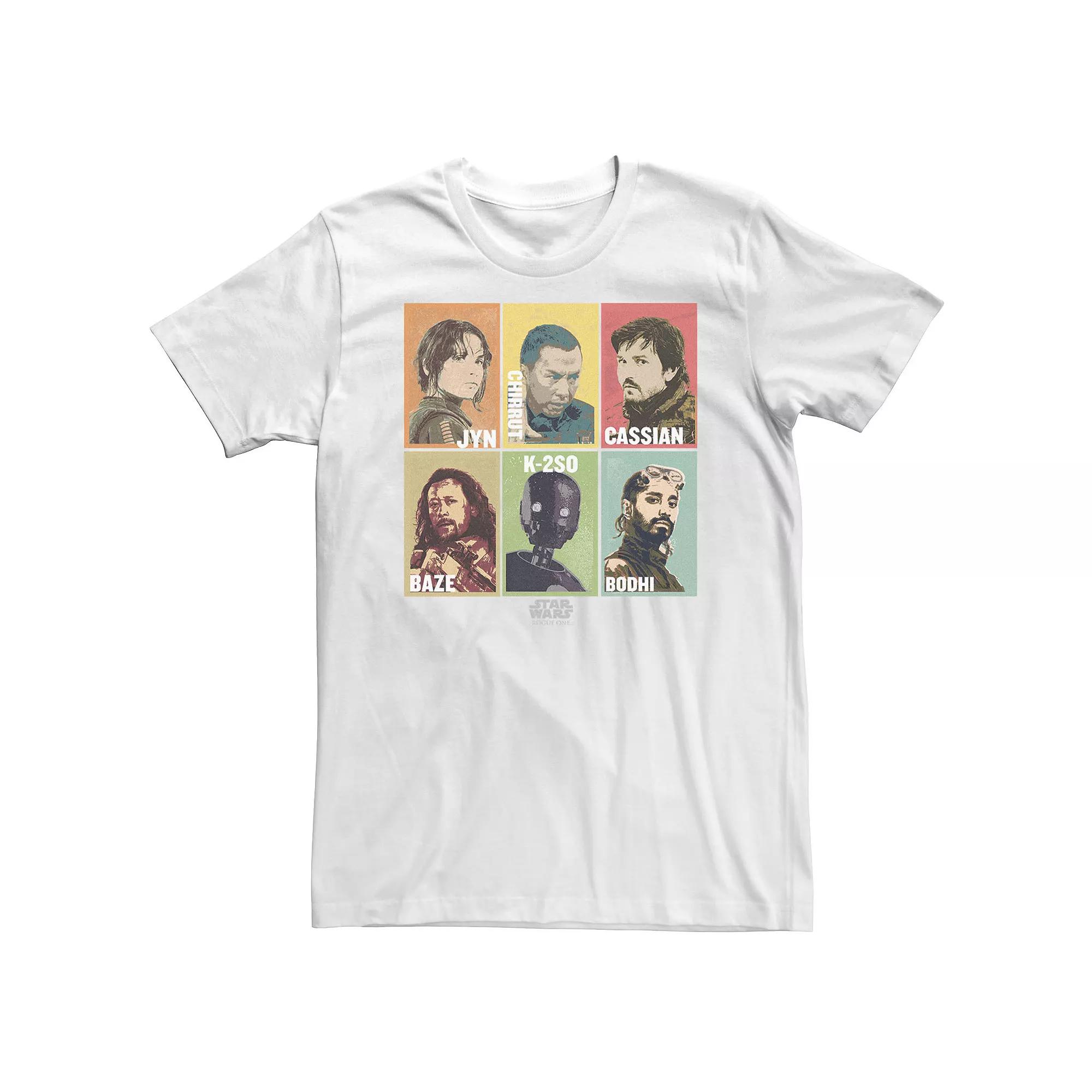 Big & Tall Star Wars Rouge One Group Shot Cartoon Panels Tee, Men's,  Product Image