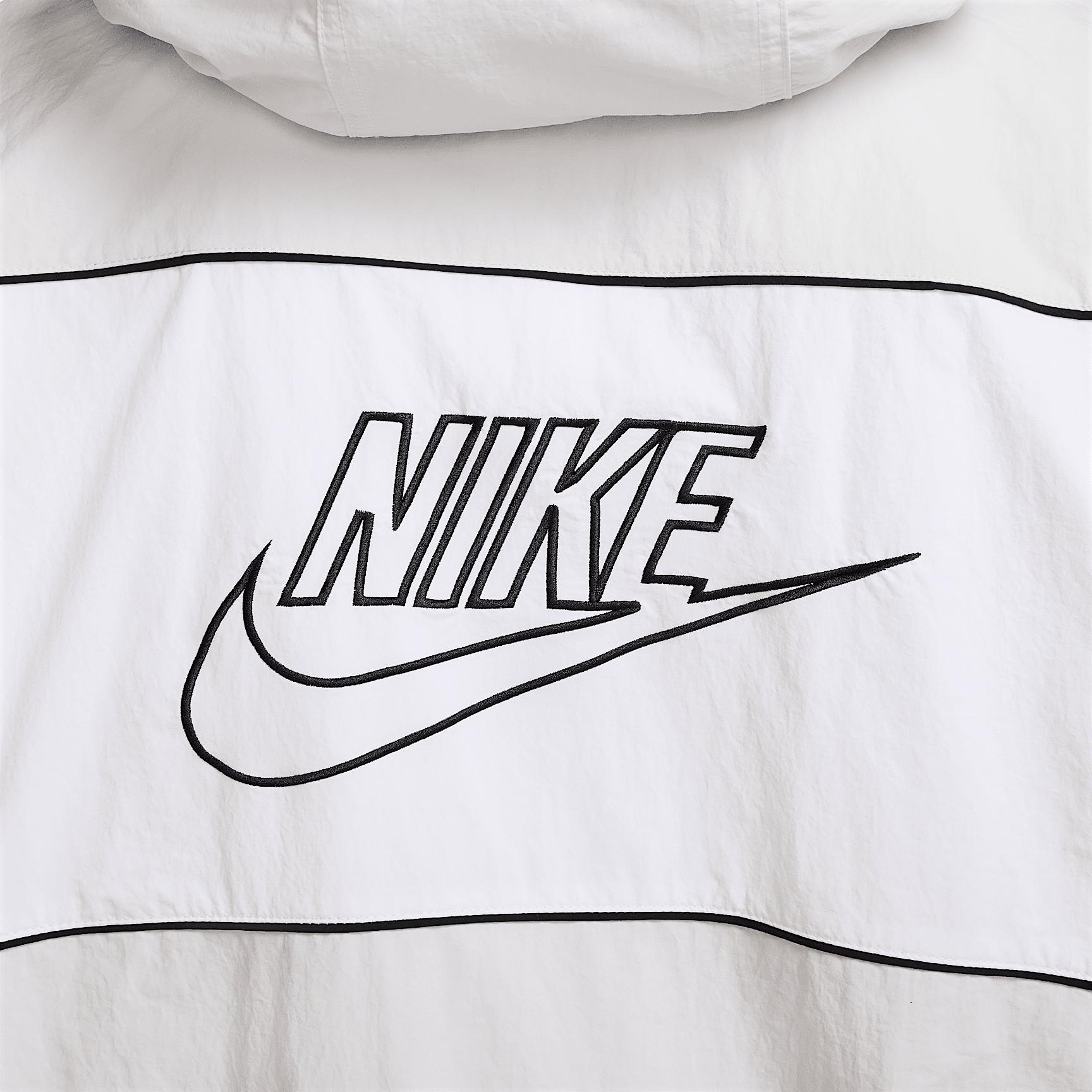 Nike Mens Nike Club Athlete Hooded Jacket - Mens White/Black/White Product Image