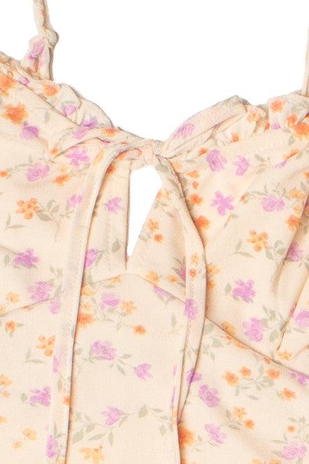 Ruffle Trim Floral Mesh Dress Product Image