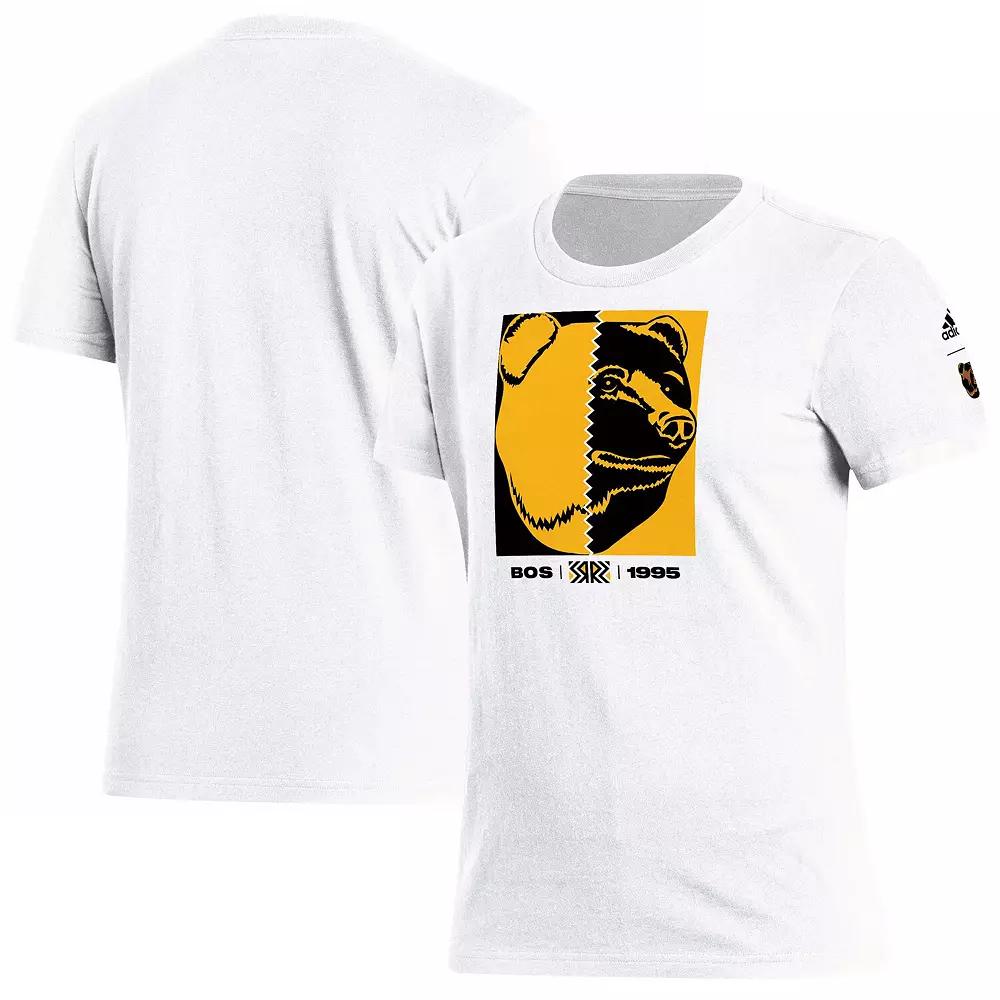 Women's adidas White Boston Bruins Reverse Retro 2.0 Playmaker T-Shirt, Size: Large Product Image