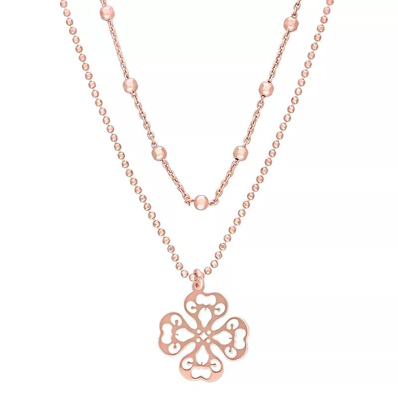 Stella Grace Sterling Silver Multistrand Filigree Flower Necklace, Women's,  Product Image