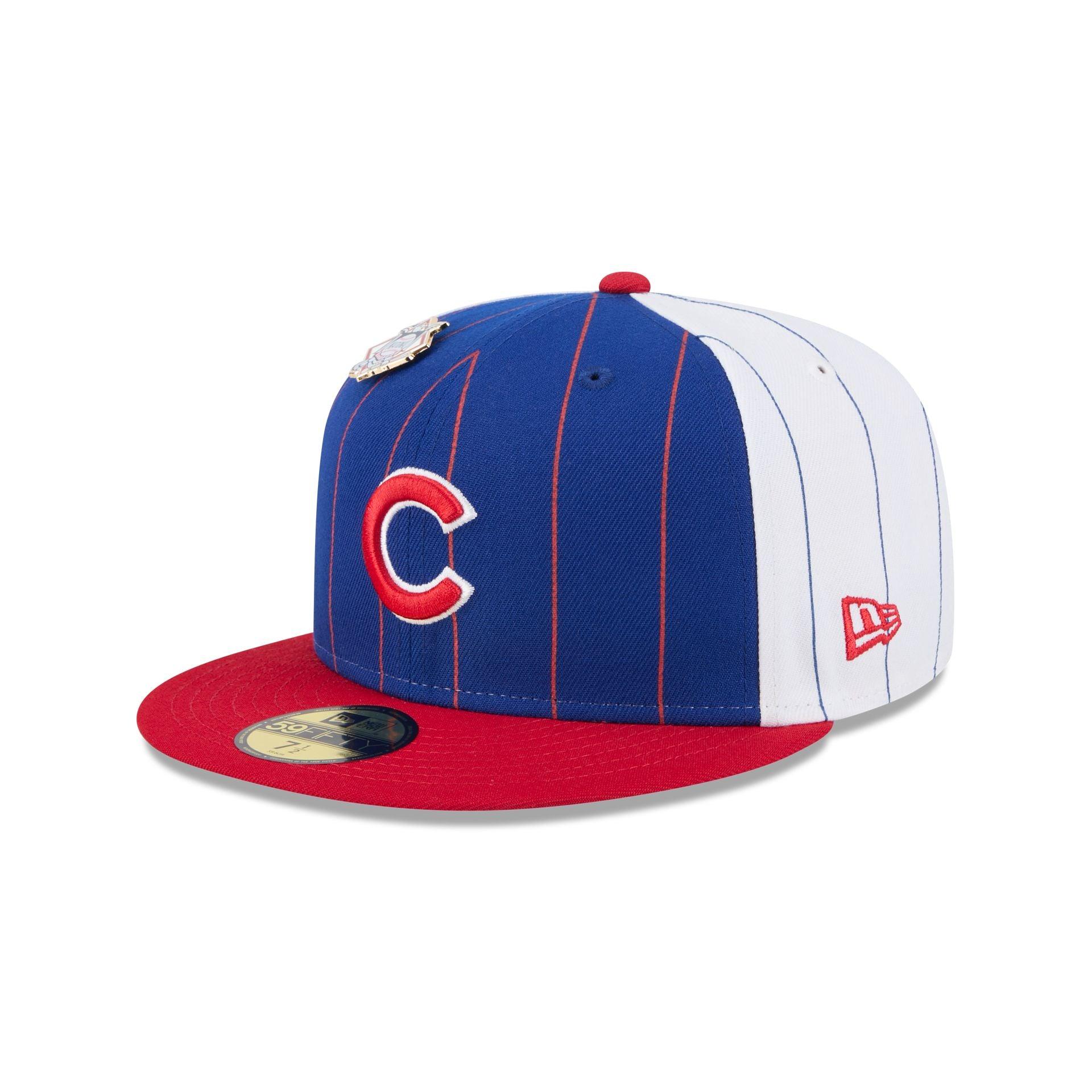 Chicago Cubs Pinstripe League Pin 59FIFTY Fitted Hat Male Product Image