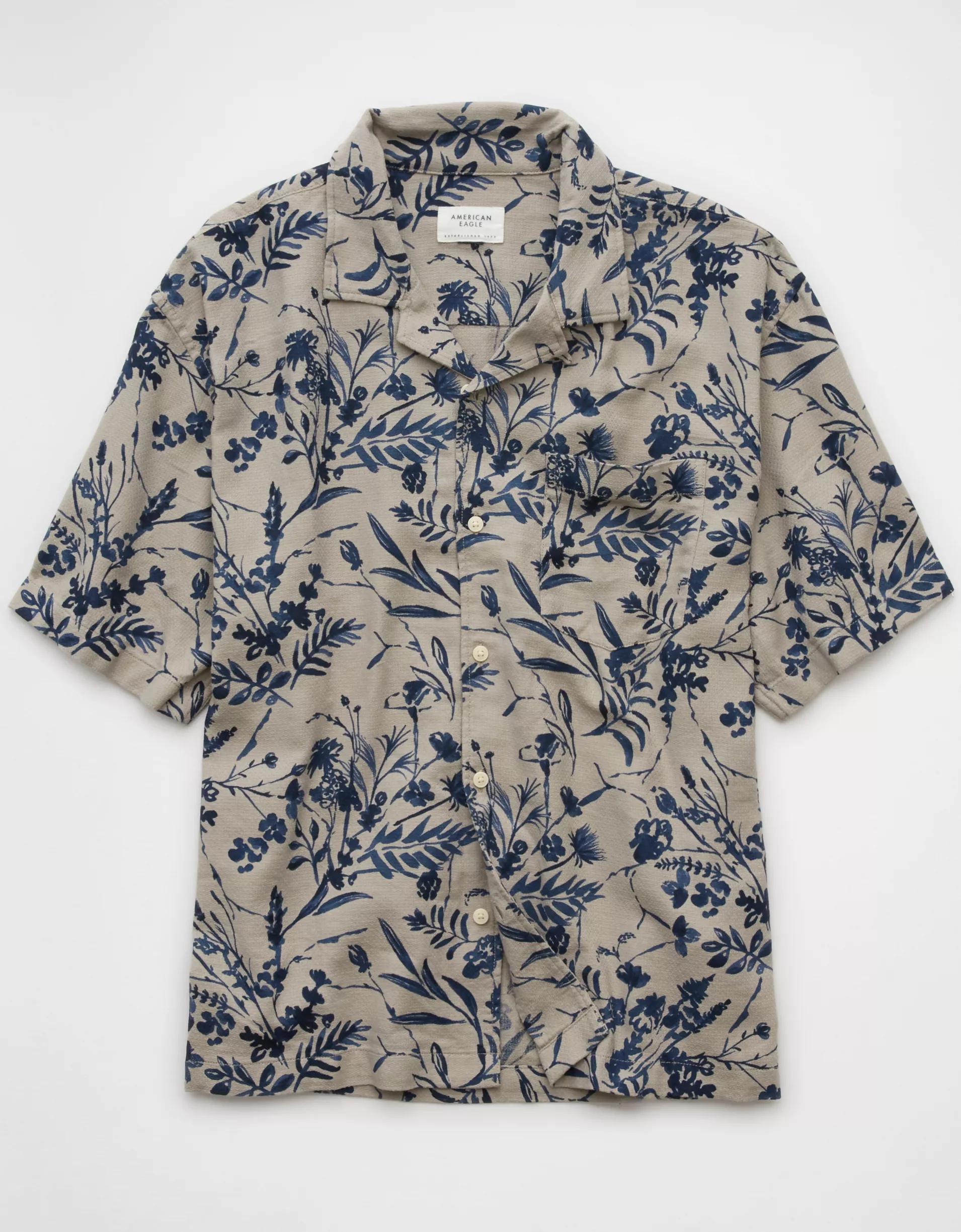 AE Poolside Floral Button-Up Shirt Product Image
