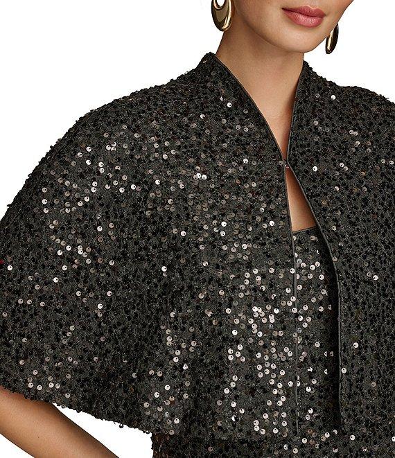 Donna Karan Sequin Tweed Scoop Neck Jacket Dress Product Image