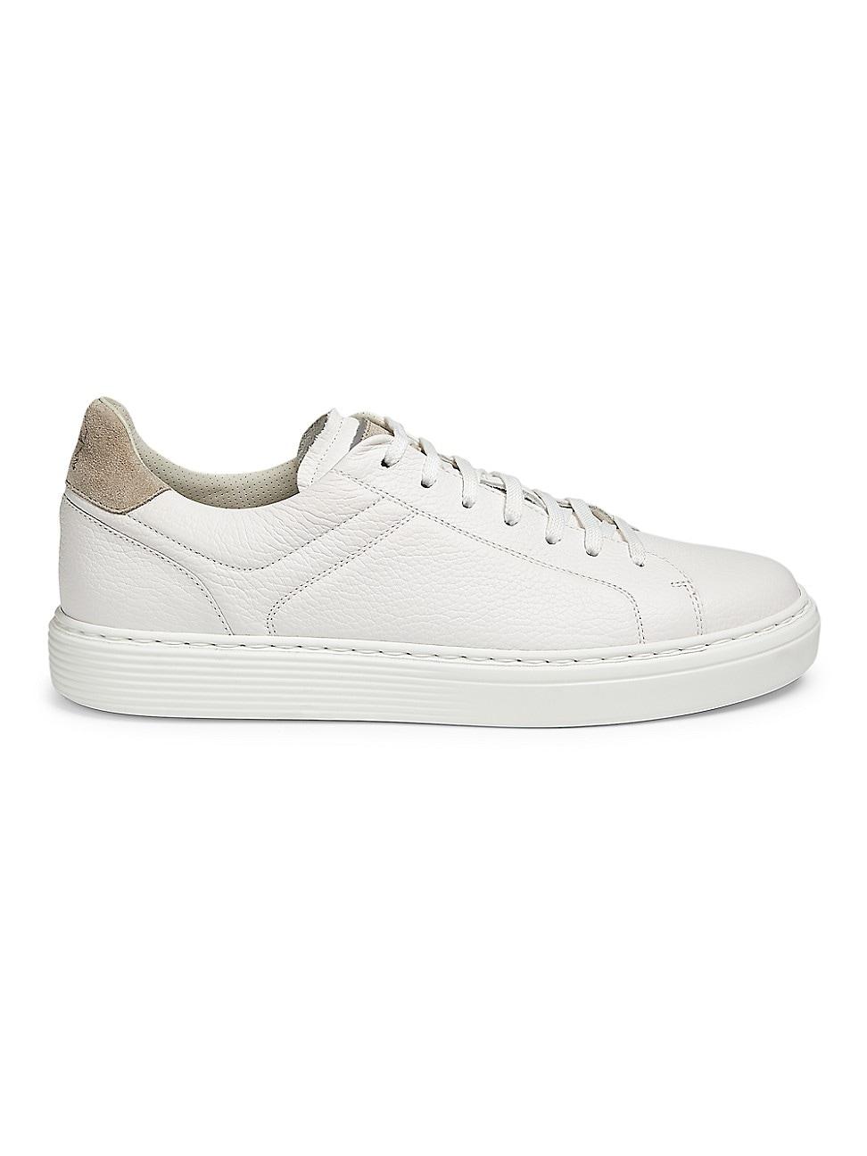 Men's Grained Calfskin Low-Top Sneakers Product Image