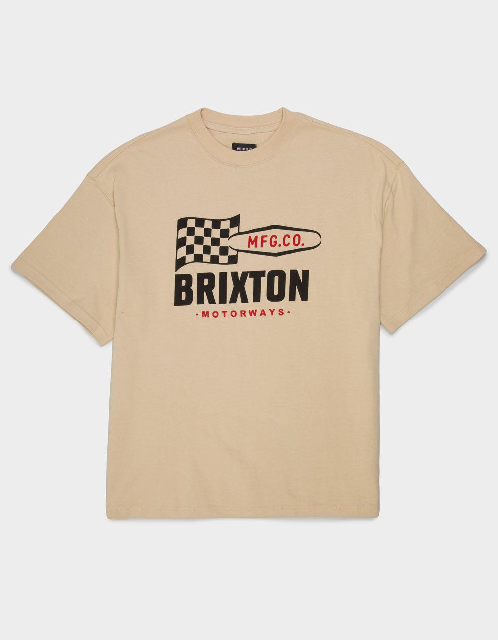 BRIXTON Motorways Mens Heavyweight Tee - CREAM Product Image