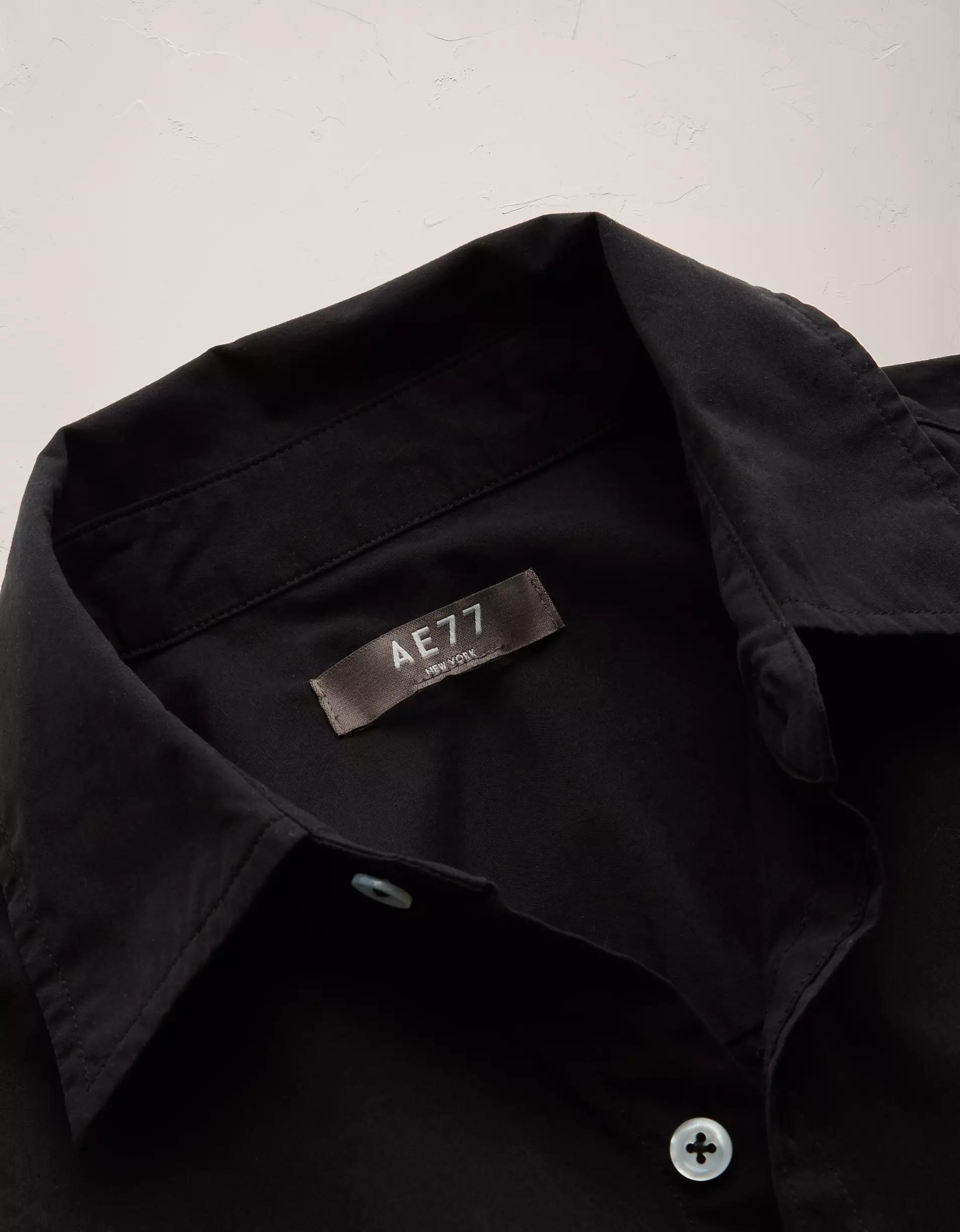 AE77 Premium Poplin Long-Sleeve Button-Up Bubble Shirt Product Image