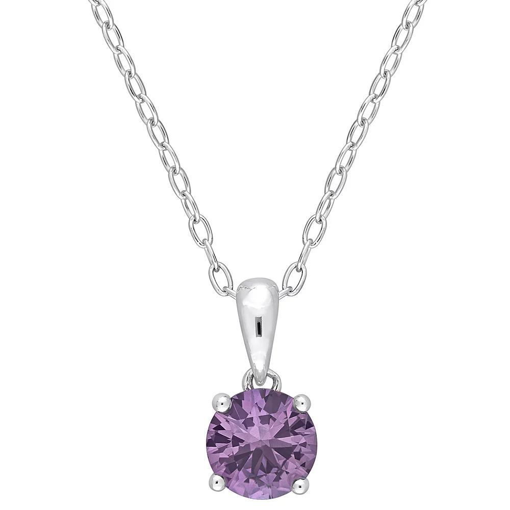 Stella Grace Sterling Silver & Gemstone Stud Pendant Necklace, Women's,  Product Image