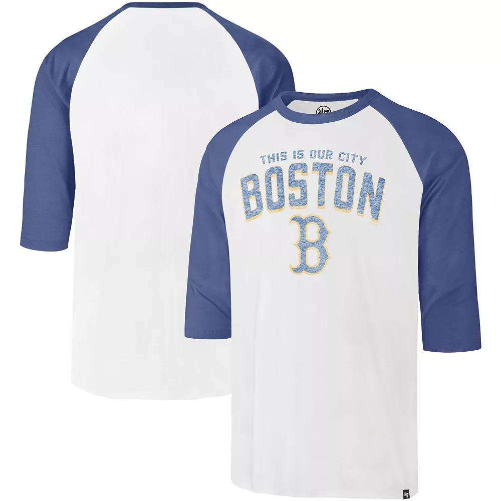 Men's '47 Cream Boston Red Sox City Connect Crescent Franklin Raglan Three-Quarter Sleeve T-Shirt, Size: 2XL, Beige Product Image