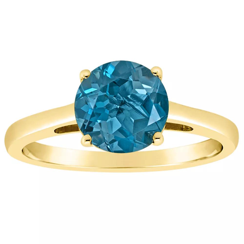 Alyson Layne 14k Gold Round London Blue Topaz Solitaire Ring, Women's, Size: 9, 14k White Gold Product Image