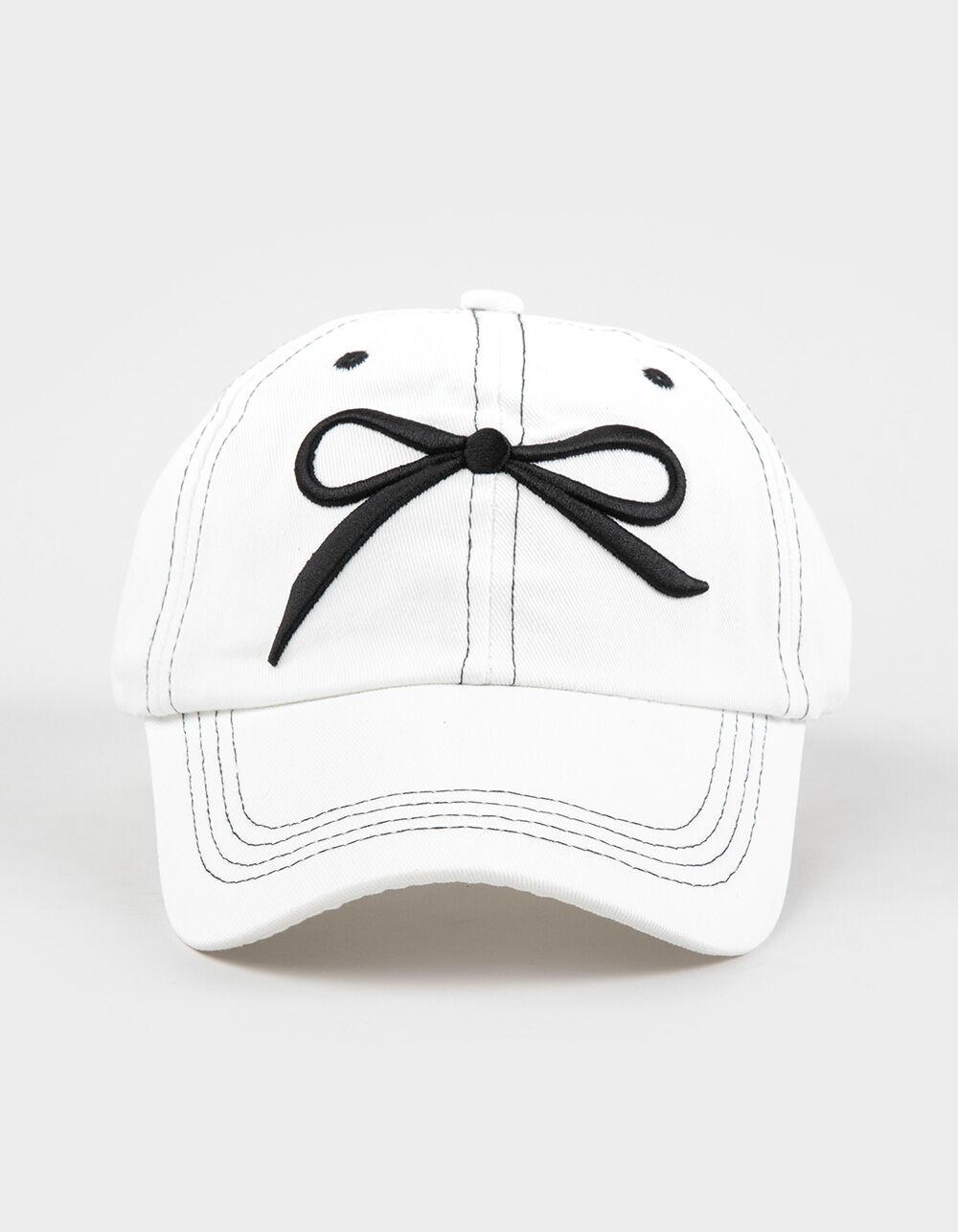 Bow Womens Strapback Hat - WHITE Product Image