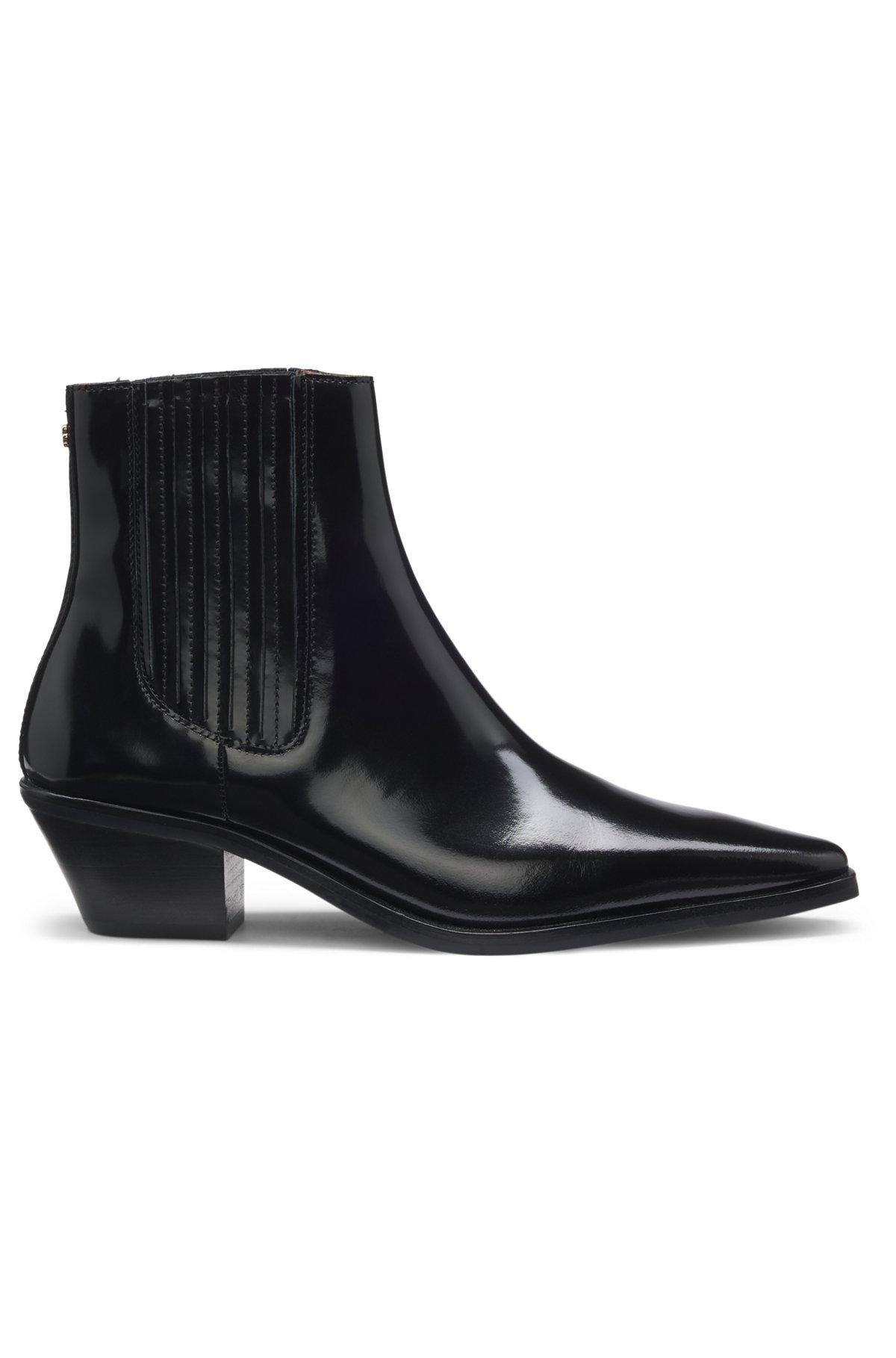 Polished-leather ankle boots with Cuban heel Product Image