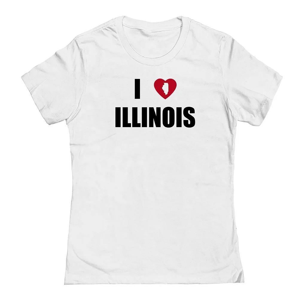 Junior's I Heart Illinois Graphic Tee, Women's,  Product Image
