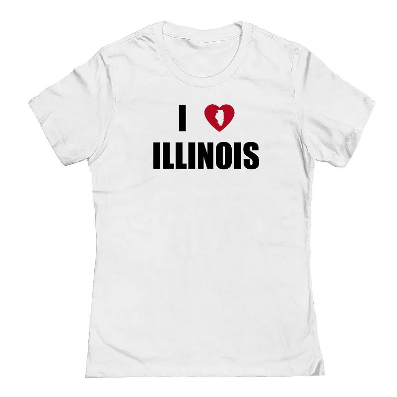 Junior's I Heart Illinois Graphic Tee, Women's,  Product Image