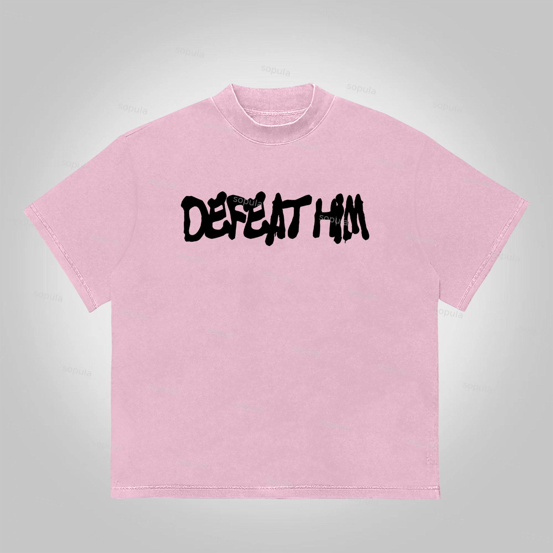 Sopula Vintage Boxer Defeat Him Graphic Print Cotton T-Shirt Product Image