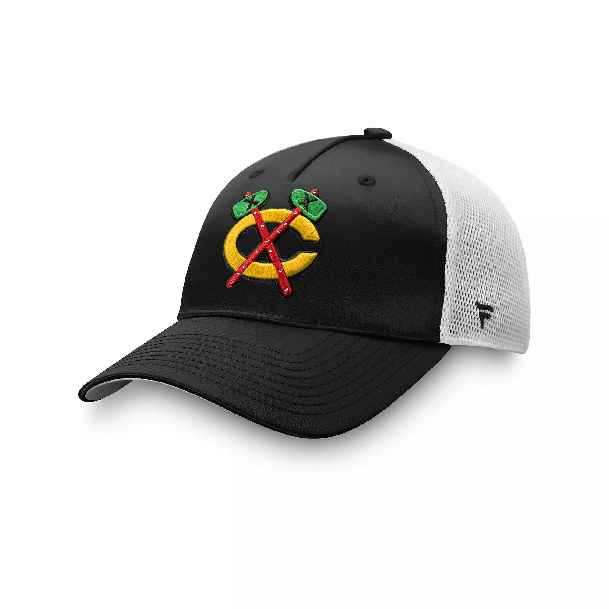 Women's Fanatics Branded Black Chicago Blackhawks Exclusive Trucker Snapback Hat Product Image
