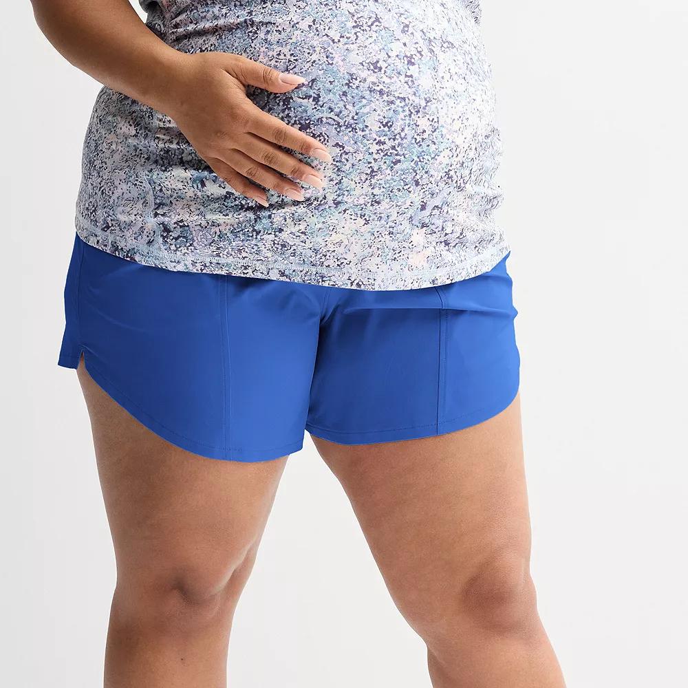 Plus Size Tek Gear Multi-Purpose Maternity Shorts, Women's, Size: 1XL, Tara Blue Product Image