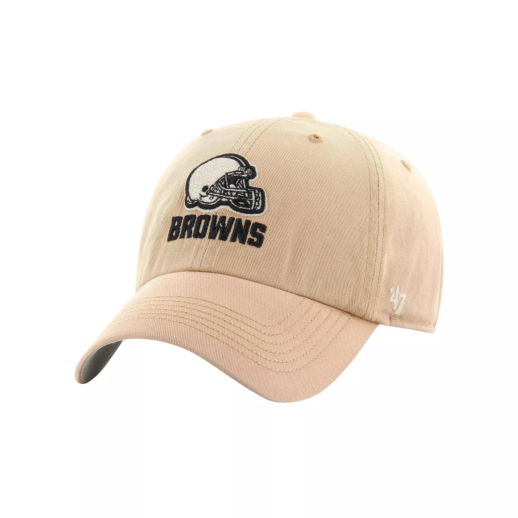 Men's '47 Khaki Cleveland Browns Dusted Relaxed Franchise Fitted Hat, Size: Large, Beig K Product Image