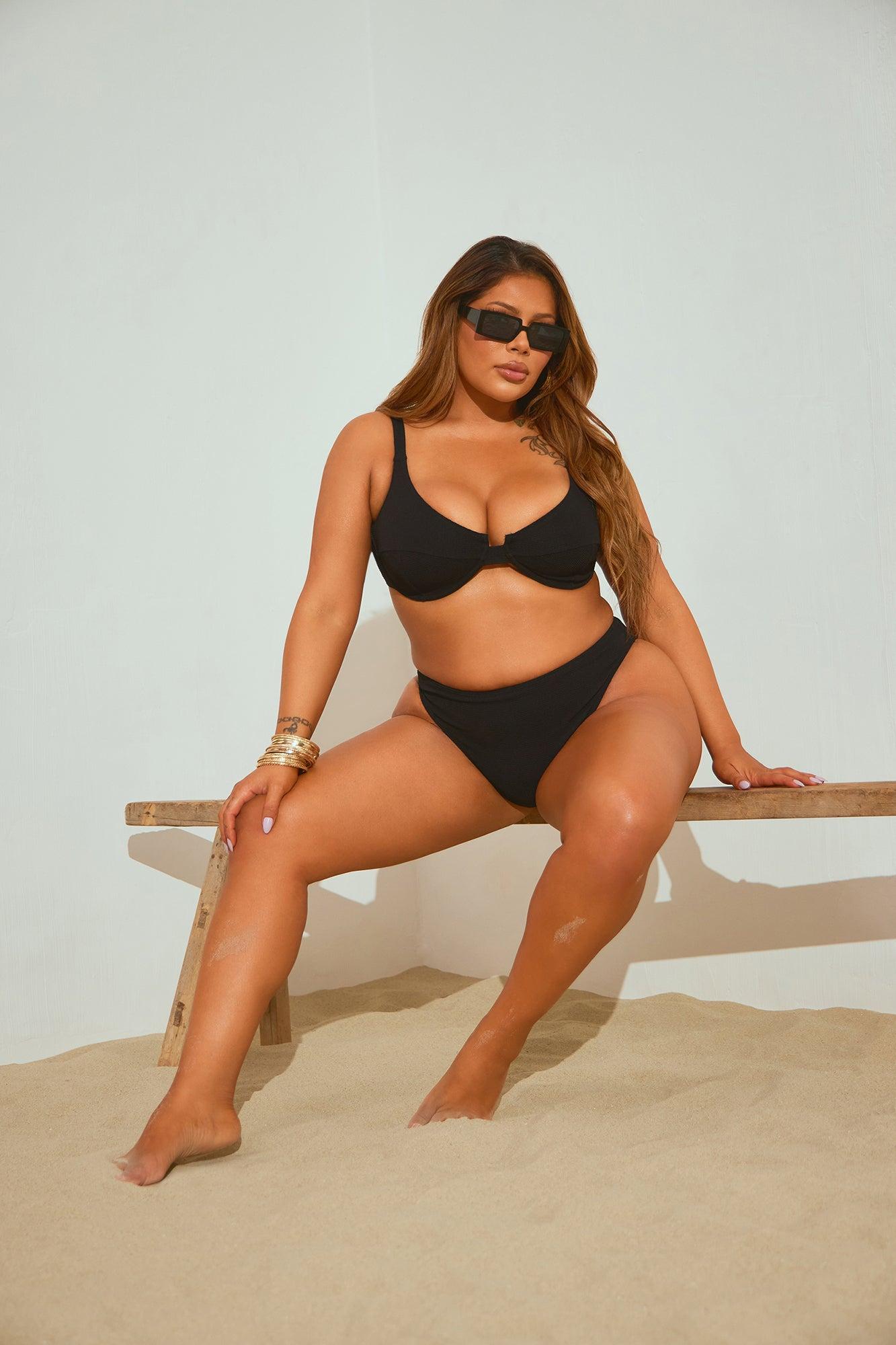 Relaxing All Summer Underwire 2 Piece Bikini - Black Product Image