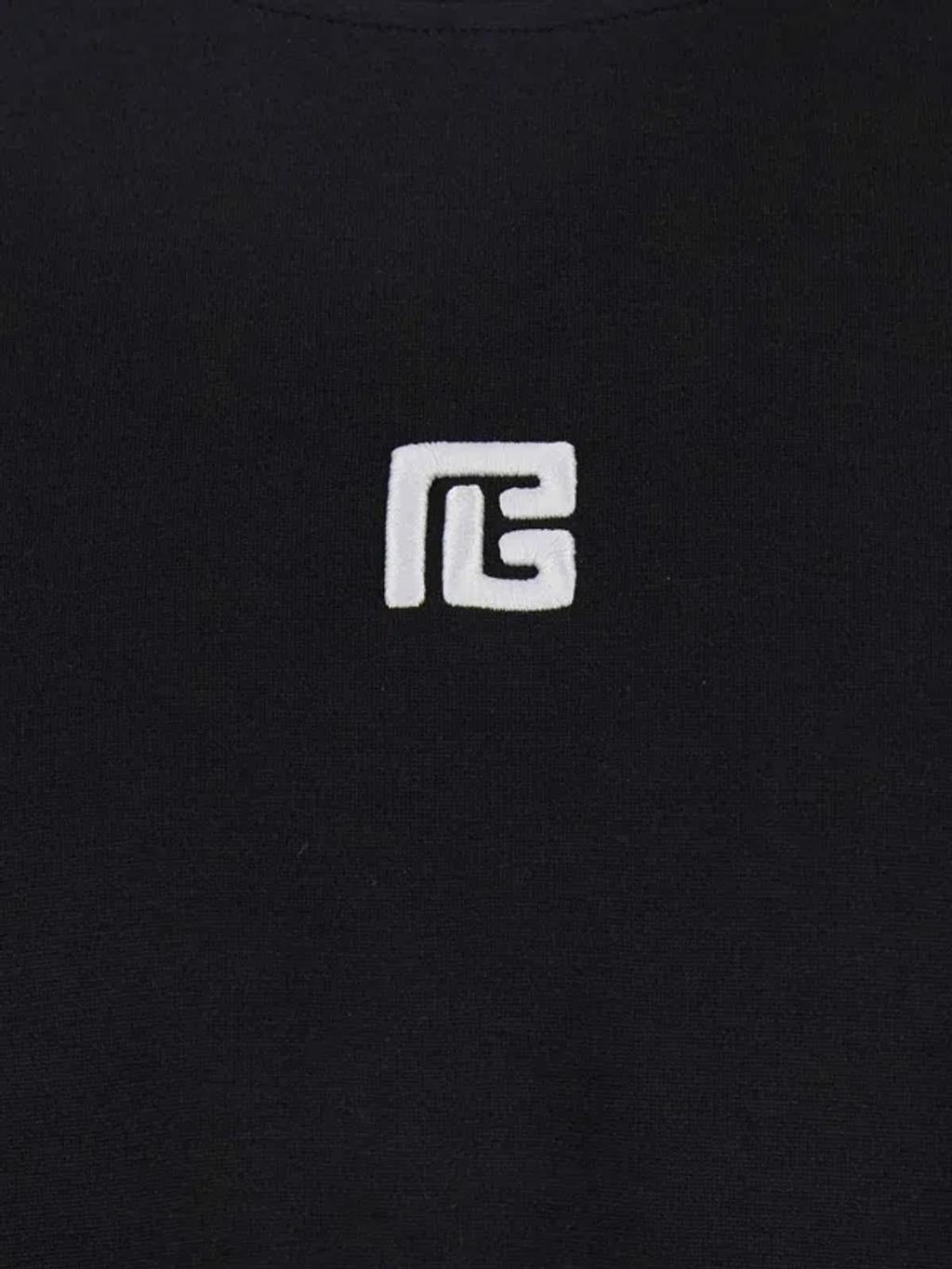 BALMAIN Logo-embroidered Crew-neck T-shirt In Black Product Image