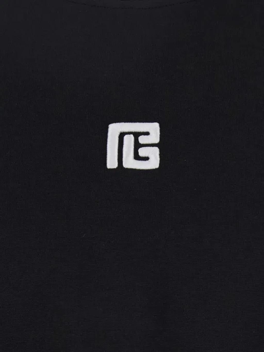 BALMAIN Logo-embroidered Crew-neck T-shirt In Black Product Image