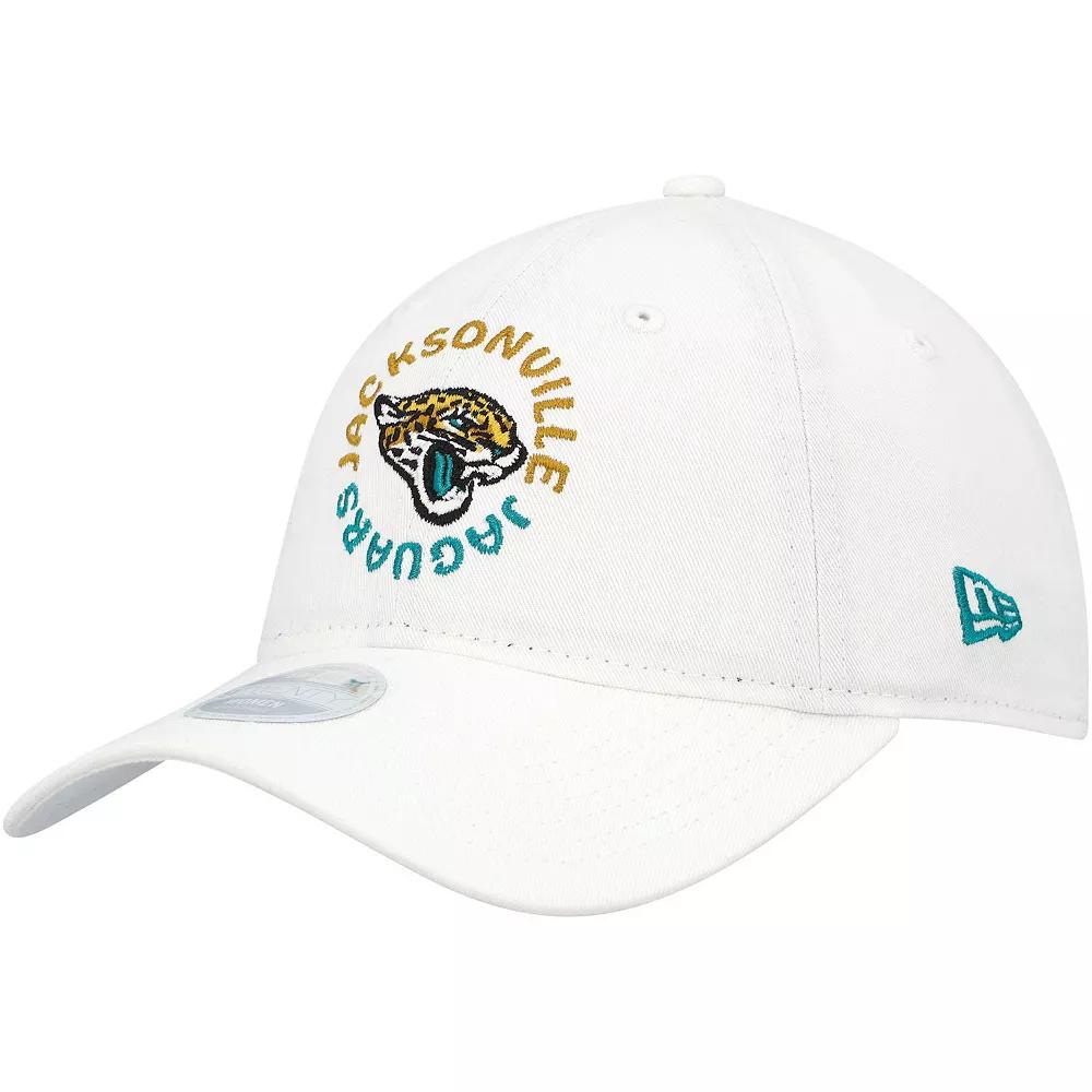 Women's New Era White Jacksonville Jaguars Circle Primary Logo 9TWENTY Adjustable Hat Product Image
