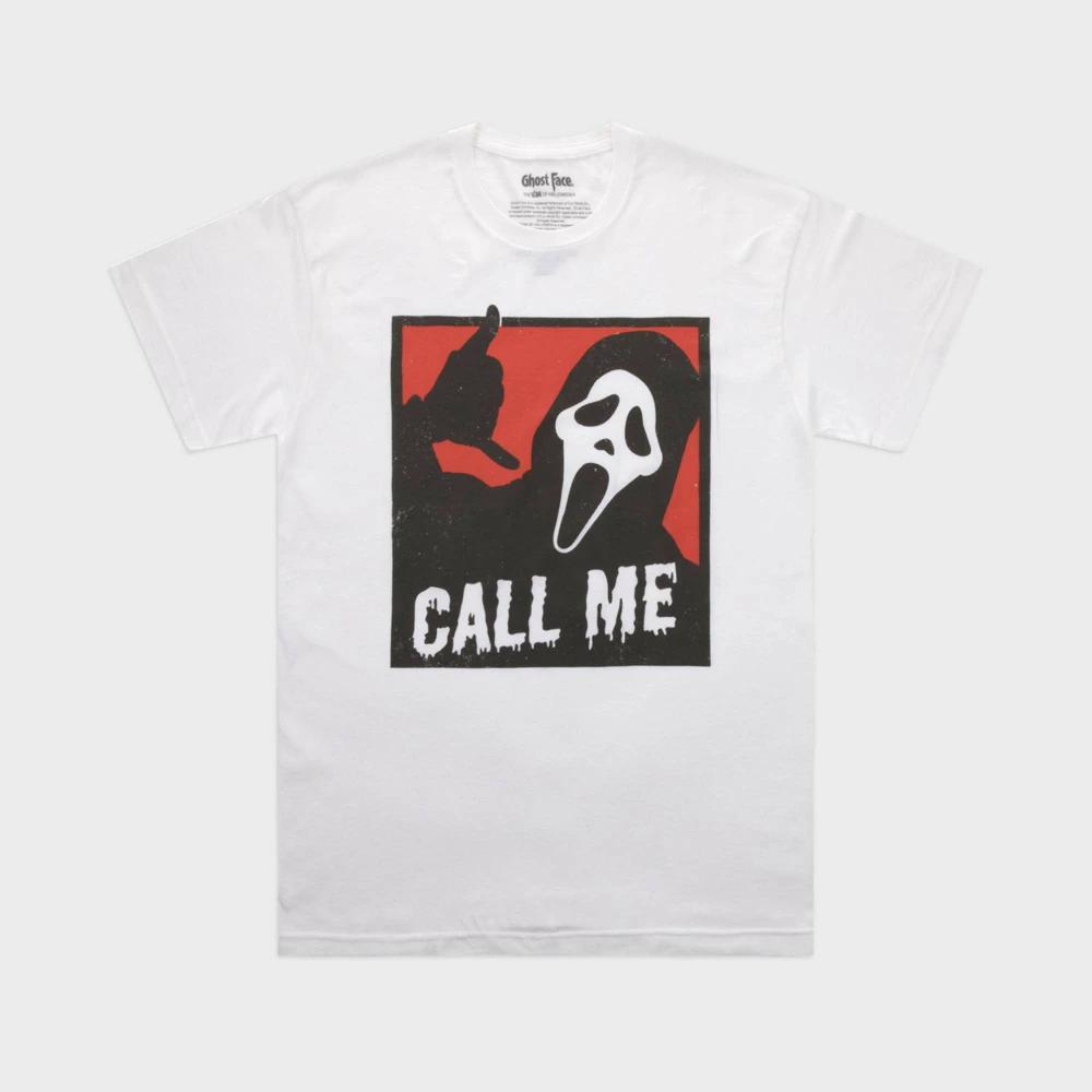 Men's Ghostface Call Me Short Sleeve Graphic T-Shirt - White Product Image