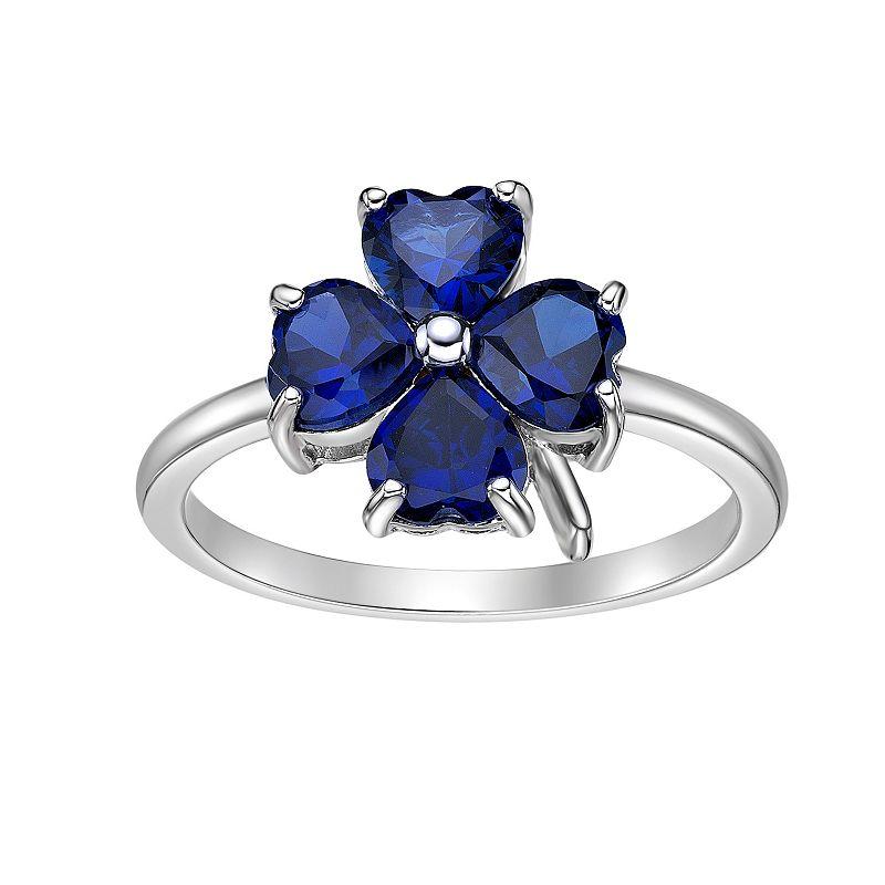 Gemminded Sterling Silver Lab-Created Sapphire Ring, Women's, Size: 5, Sterling Cr Blue Product Image